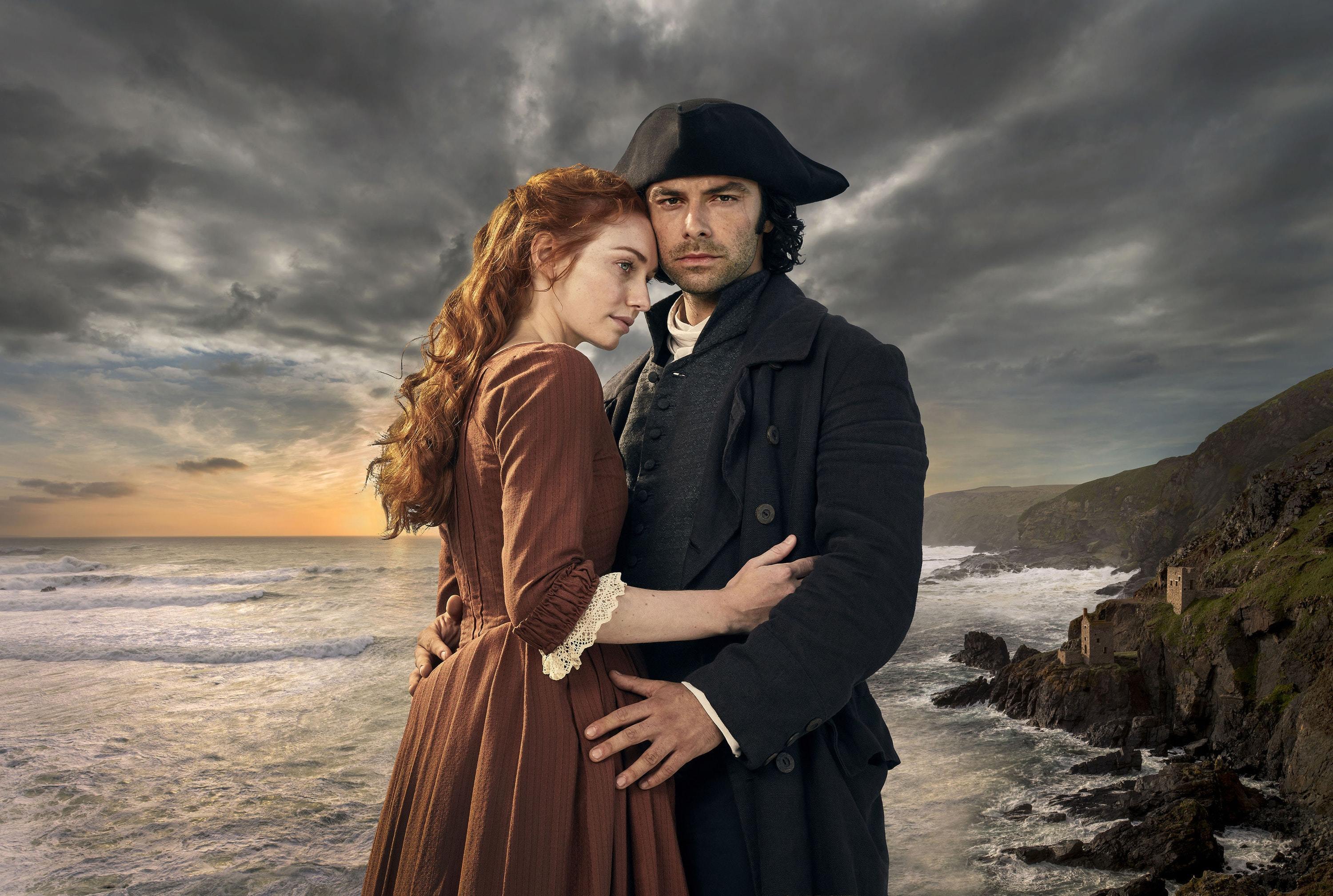 Eleanor Tomlinson and Aidan Turner in Poldark (Robert Viglasky/BBC)