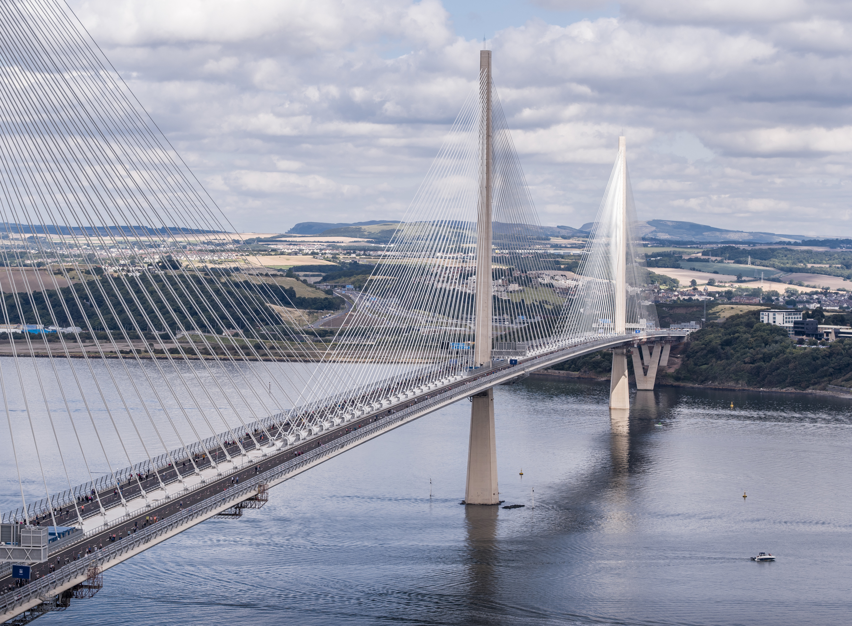 Walkers crossing the new Queensferry Crossing
(Liam Anderstrem / Airborne Lens)