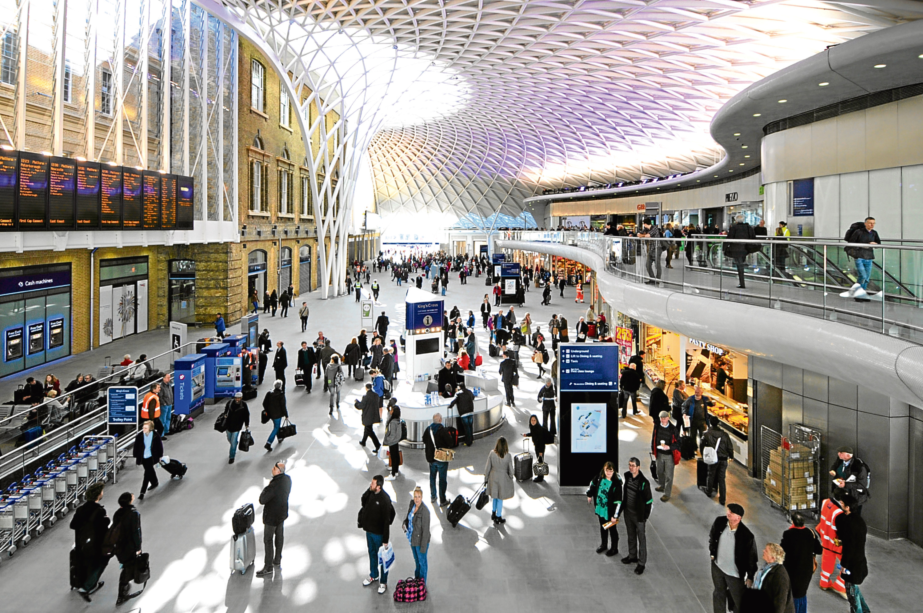 Kings Cross Railway Station departure concourse.