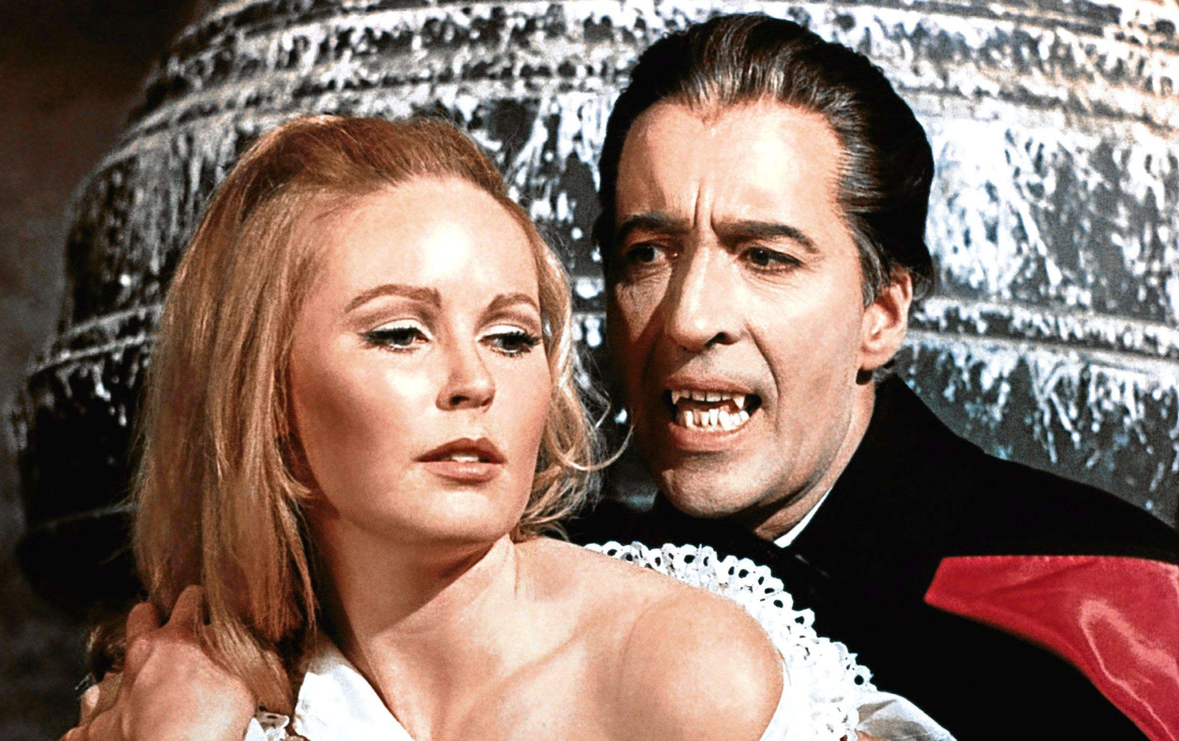 Veronica Carlson and Christopher Lee star in Dracula Has Risen From The Grave, 1968 (Allstar/HAMMER FILMS)