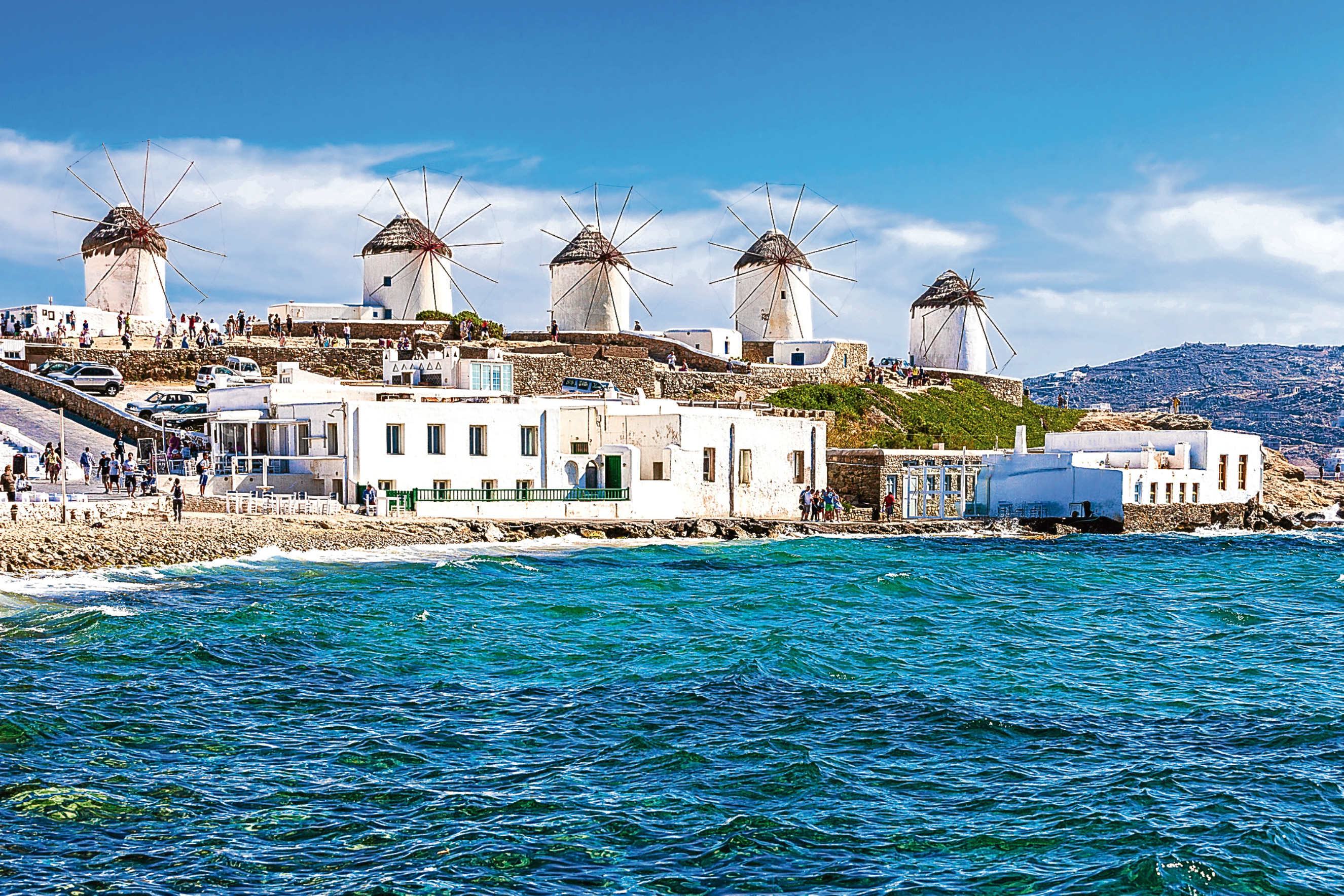 Two of the famous windmills in Mykonos, Greece (iStock)