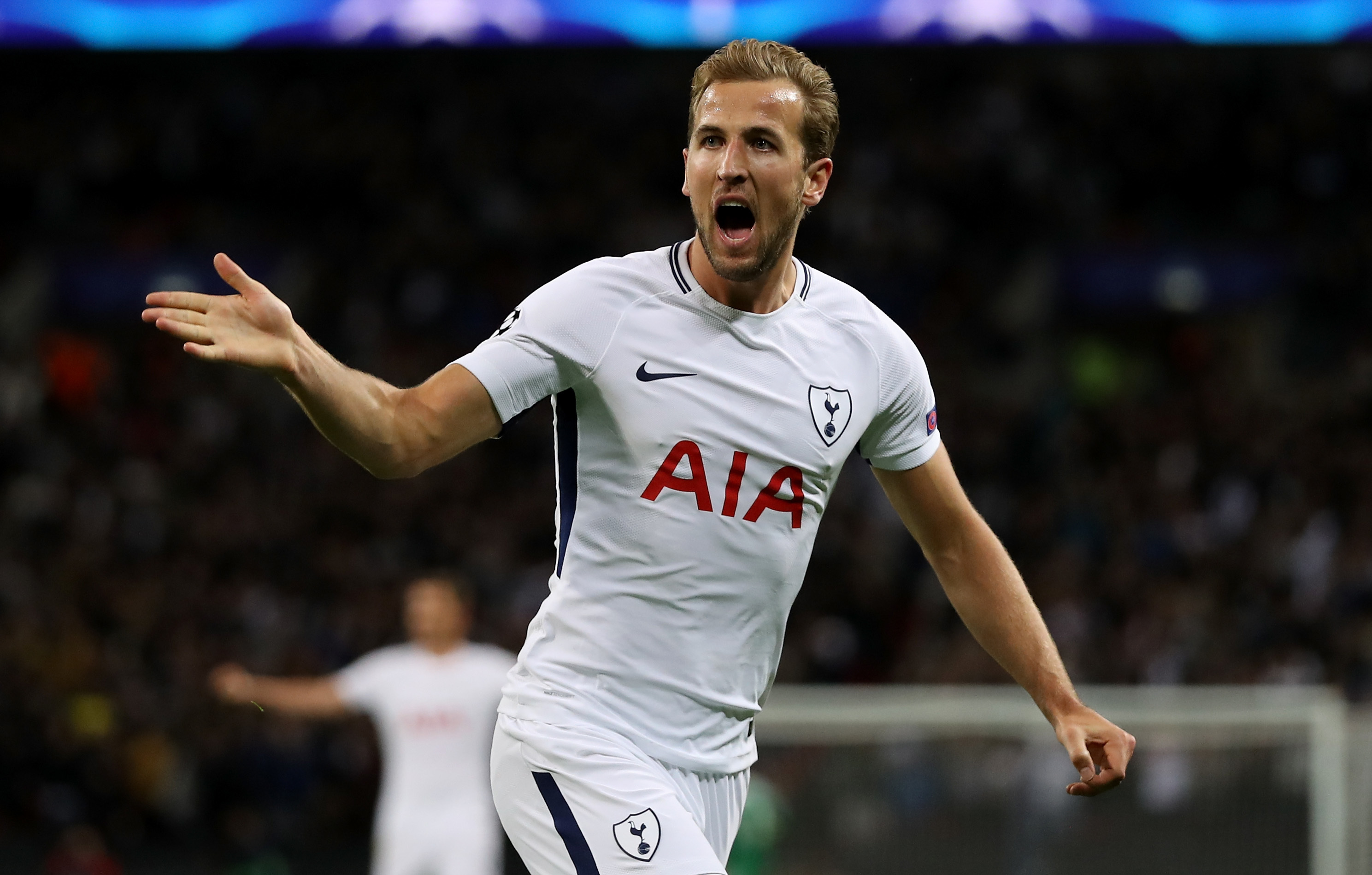 Harry Kane celebrates scoring his side's third (Dan Istitene/Getty Images)