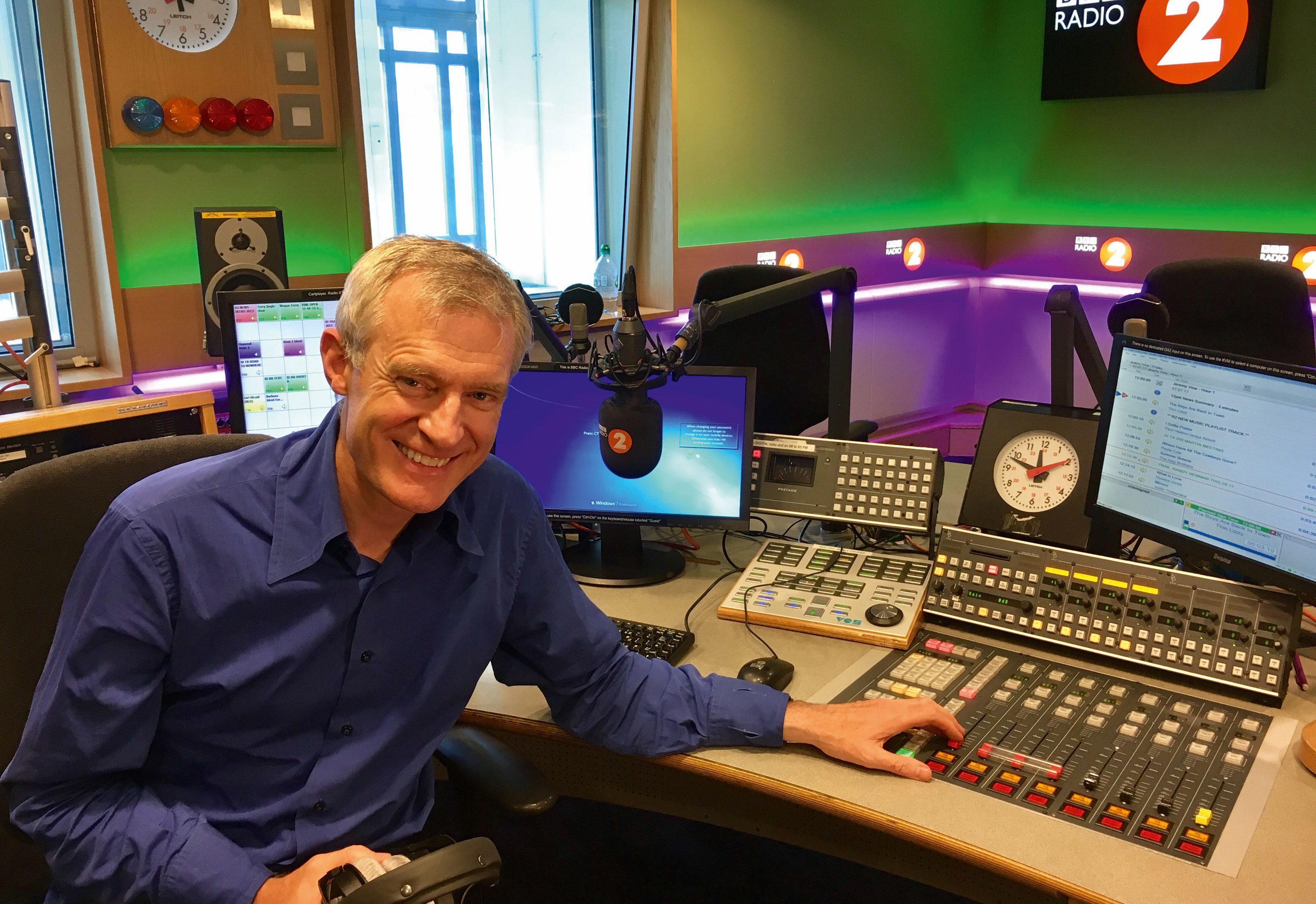 Jeremy Vine in the Radio 2 studio (PA Photo / Weidenfeld and Nicolson)