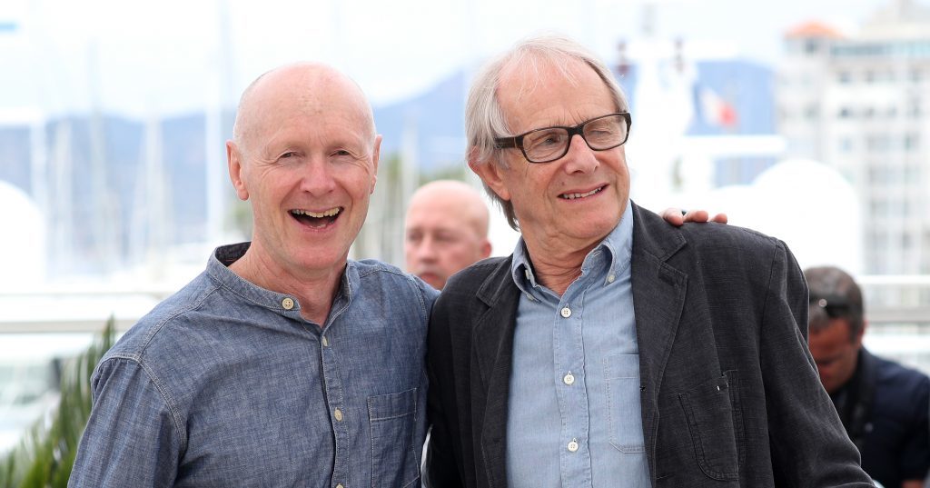 Screenwriter Paul Laverty and director Ken Loach attend the "I, Daniel Black photocall during the 69th annual Cannes Film Festival (Andreas Rentz/Getty Images)