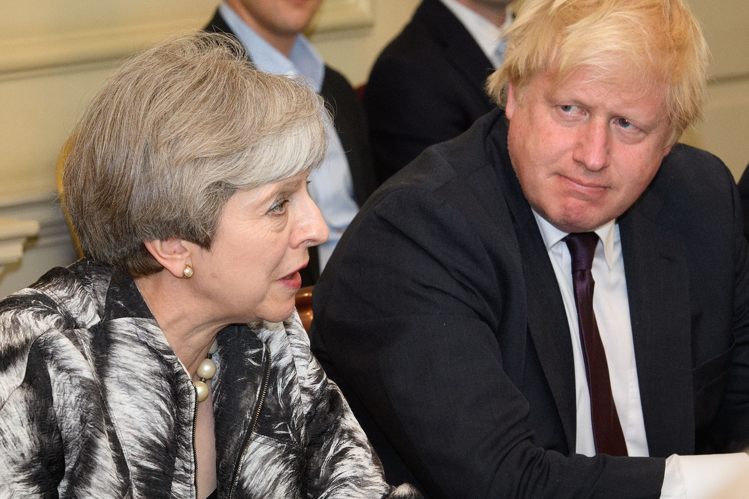 Theresa May with Boris Johnson (Leon Neal/PA Wire)