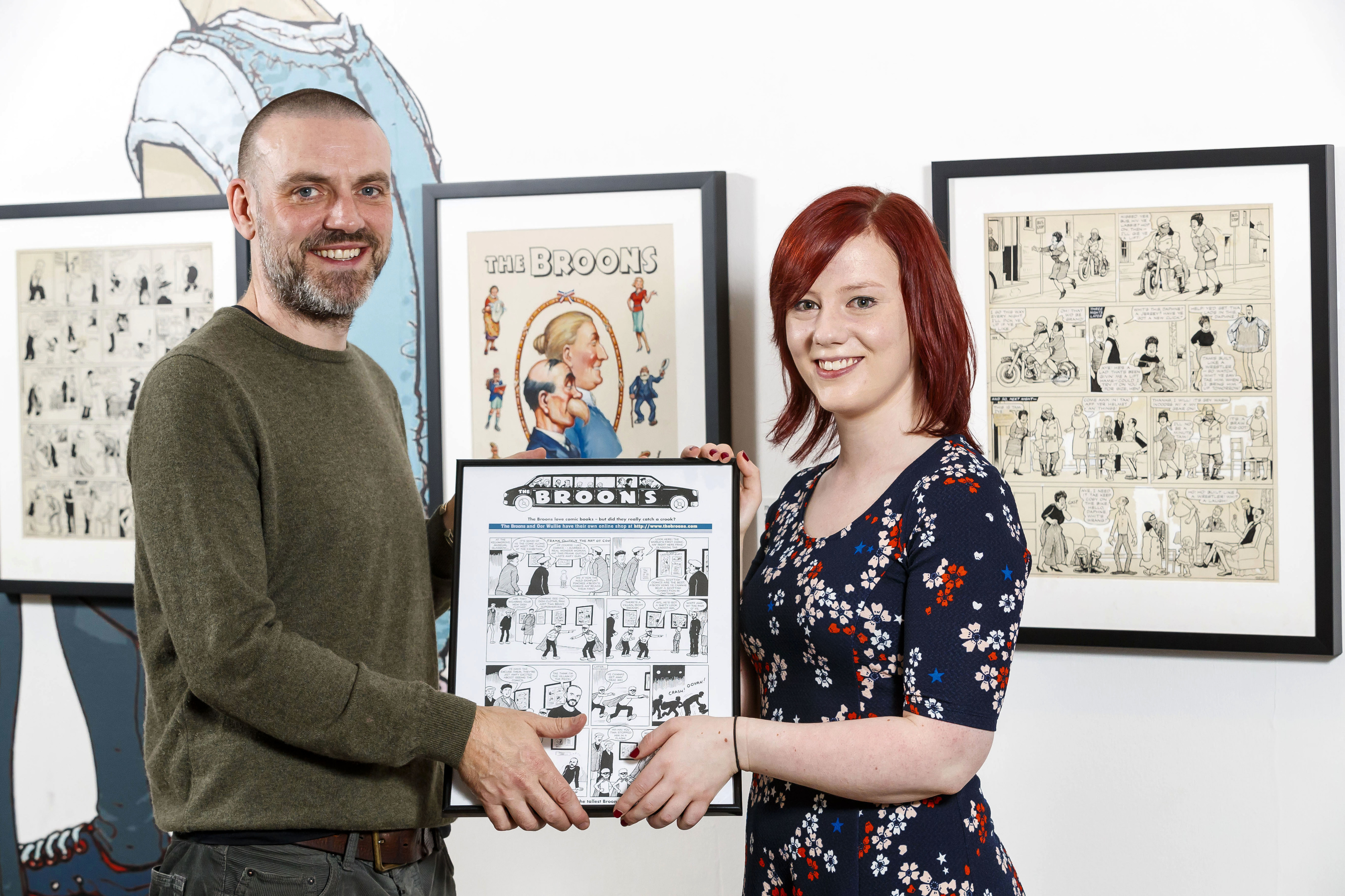 Frank Quitely with Kirsten Murray, Editor of Heritage Brands DC Thomson (SNS Group / Roddy Scott)