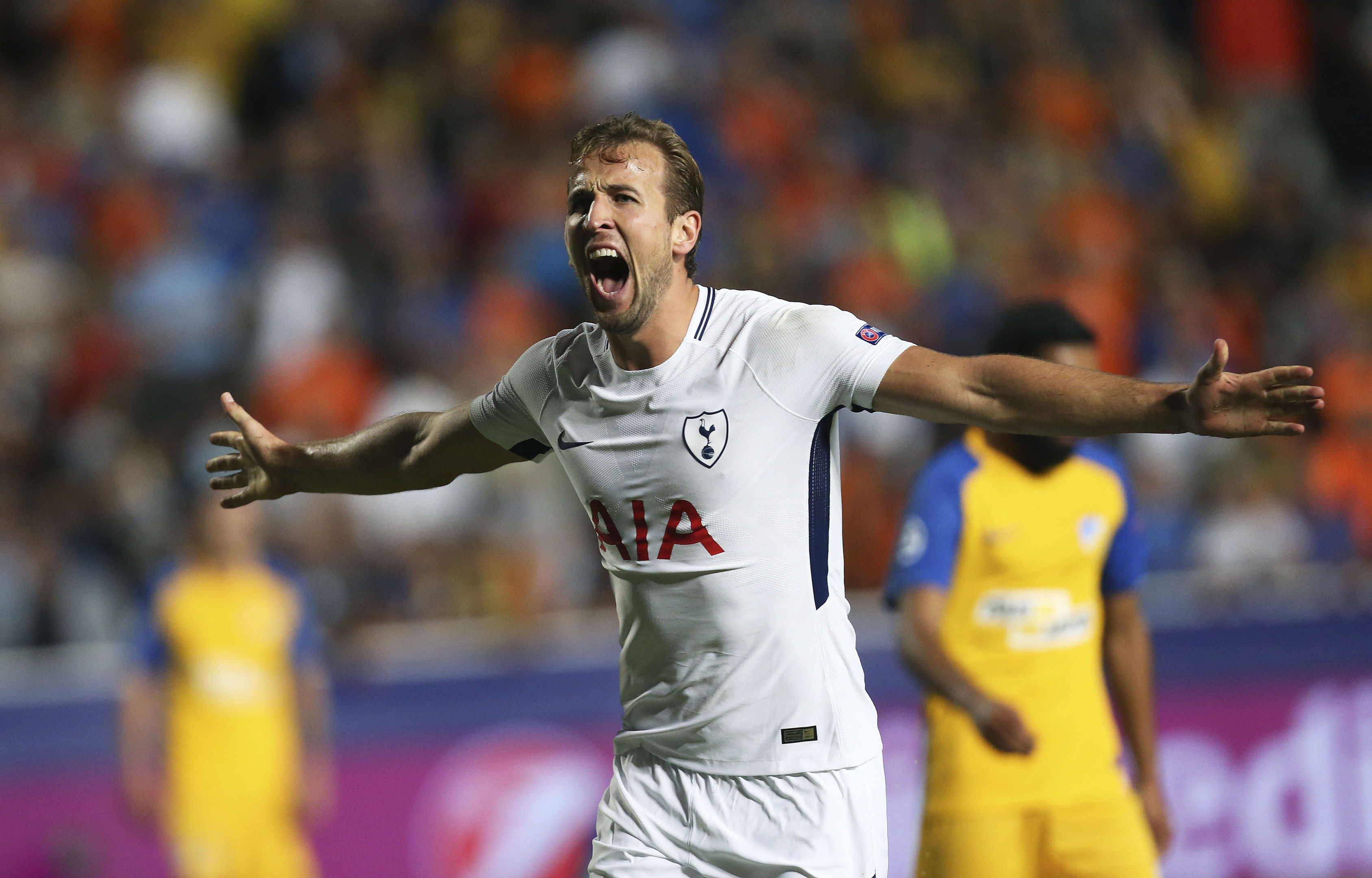 Tottenham's Harry Kane (AP Photo/Petros Karadjias)