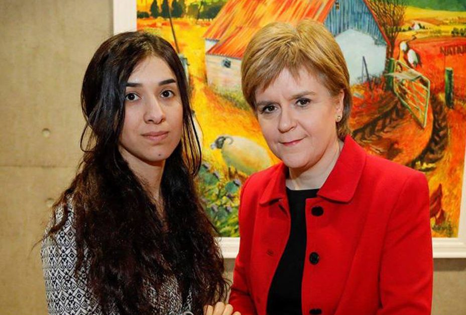 Nicola Sturgeon with Nadia Murad (Oban Times)