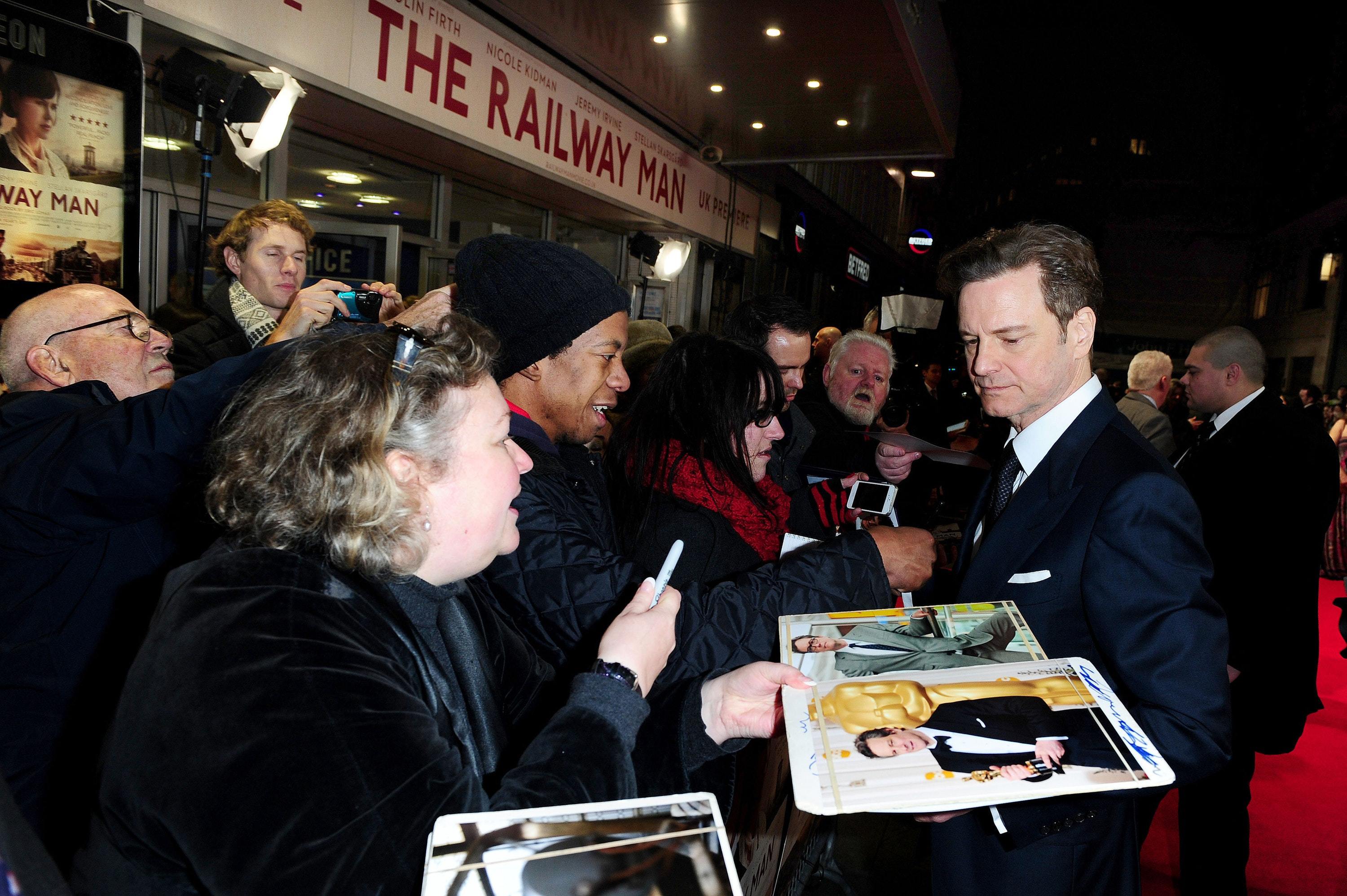 Colin Firth attending the UK film premiere of The Railway Man (Ian West/PA)