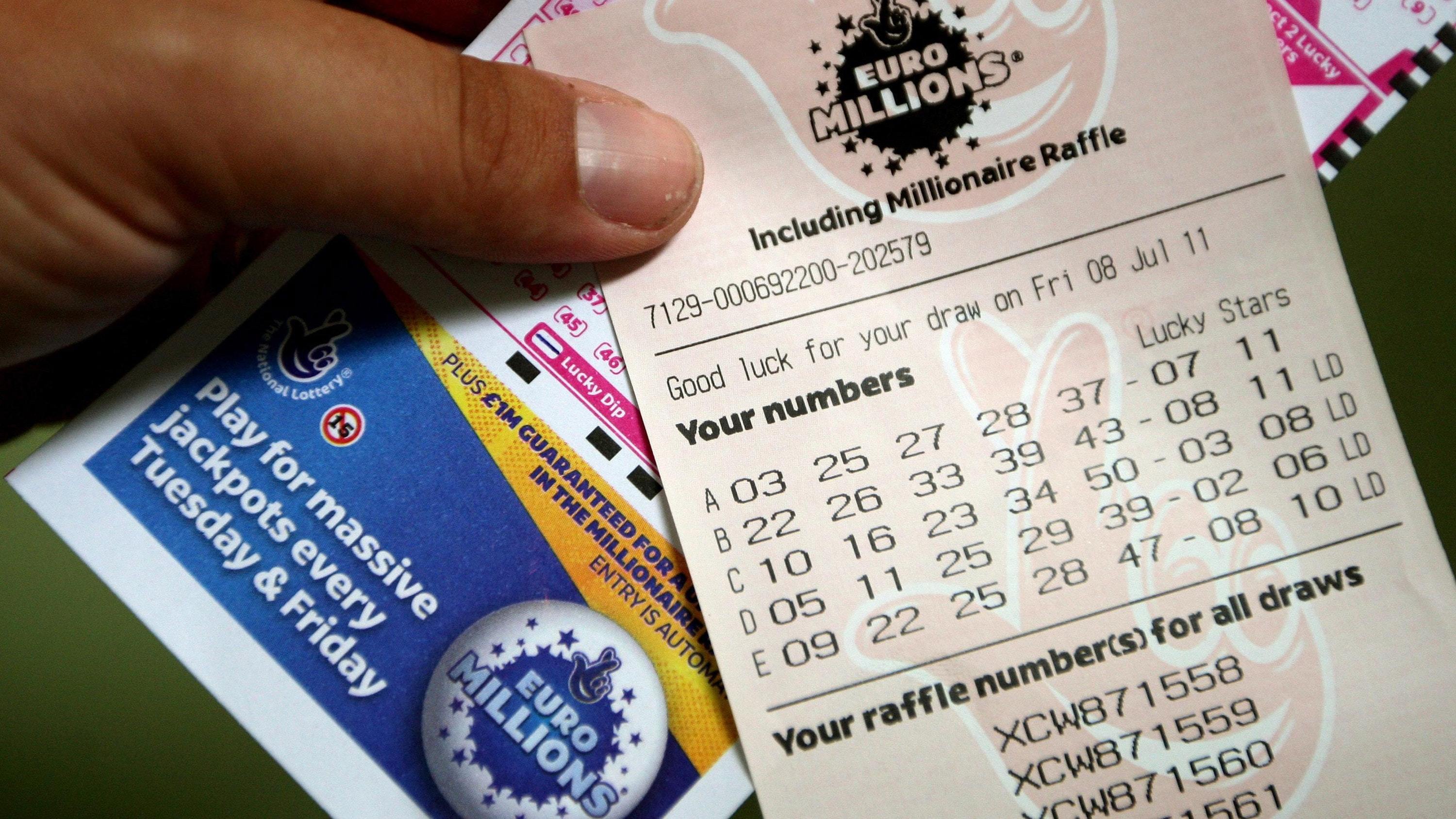 A EuroMillions lottery ticket (Dave Thompson/PA)