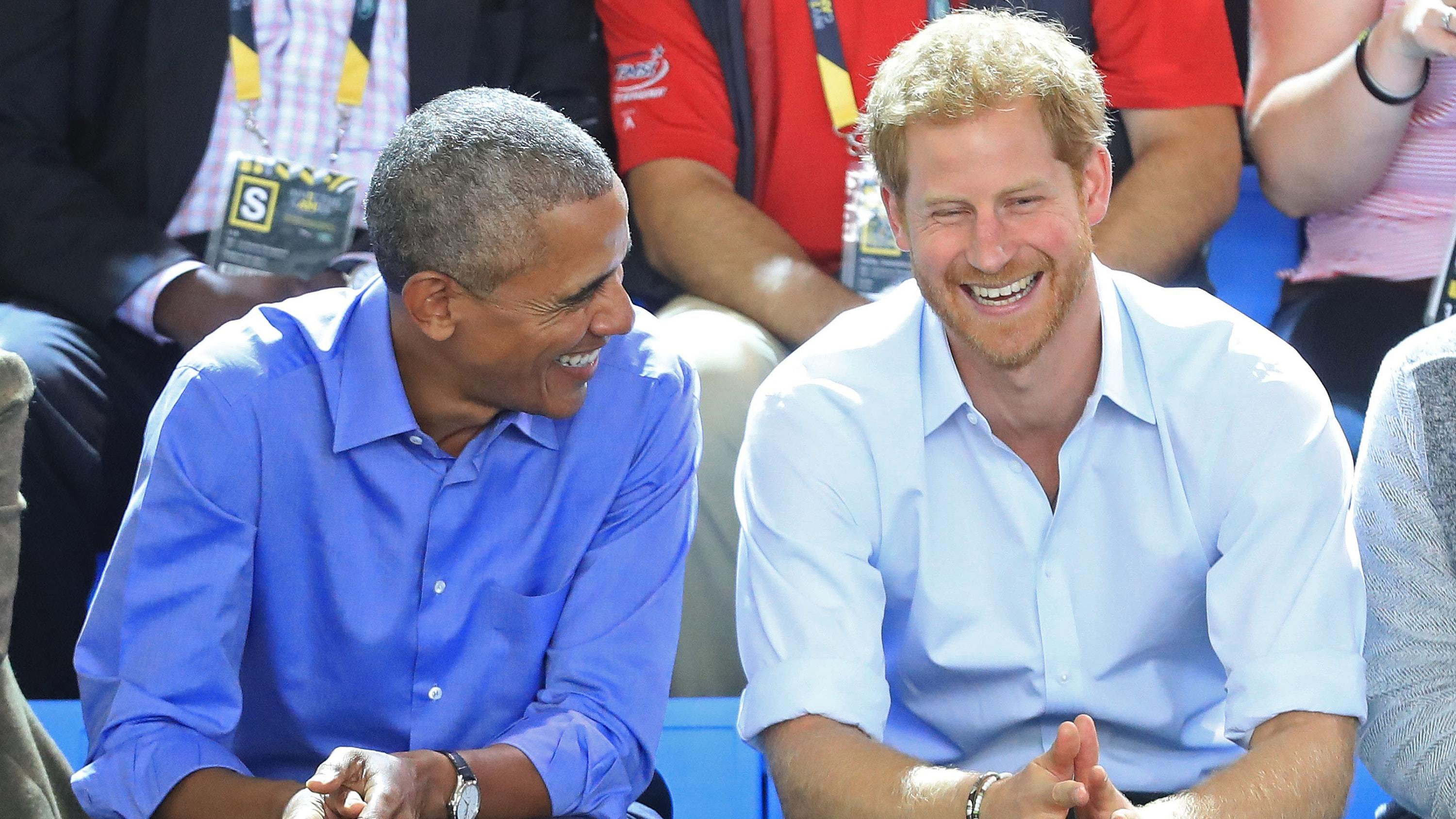 Former US president Barack Obama and Prince Harry at the Invictus Games (Danny Lawson/PA)