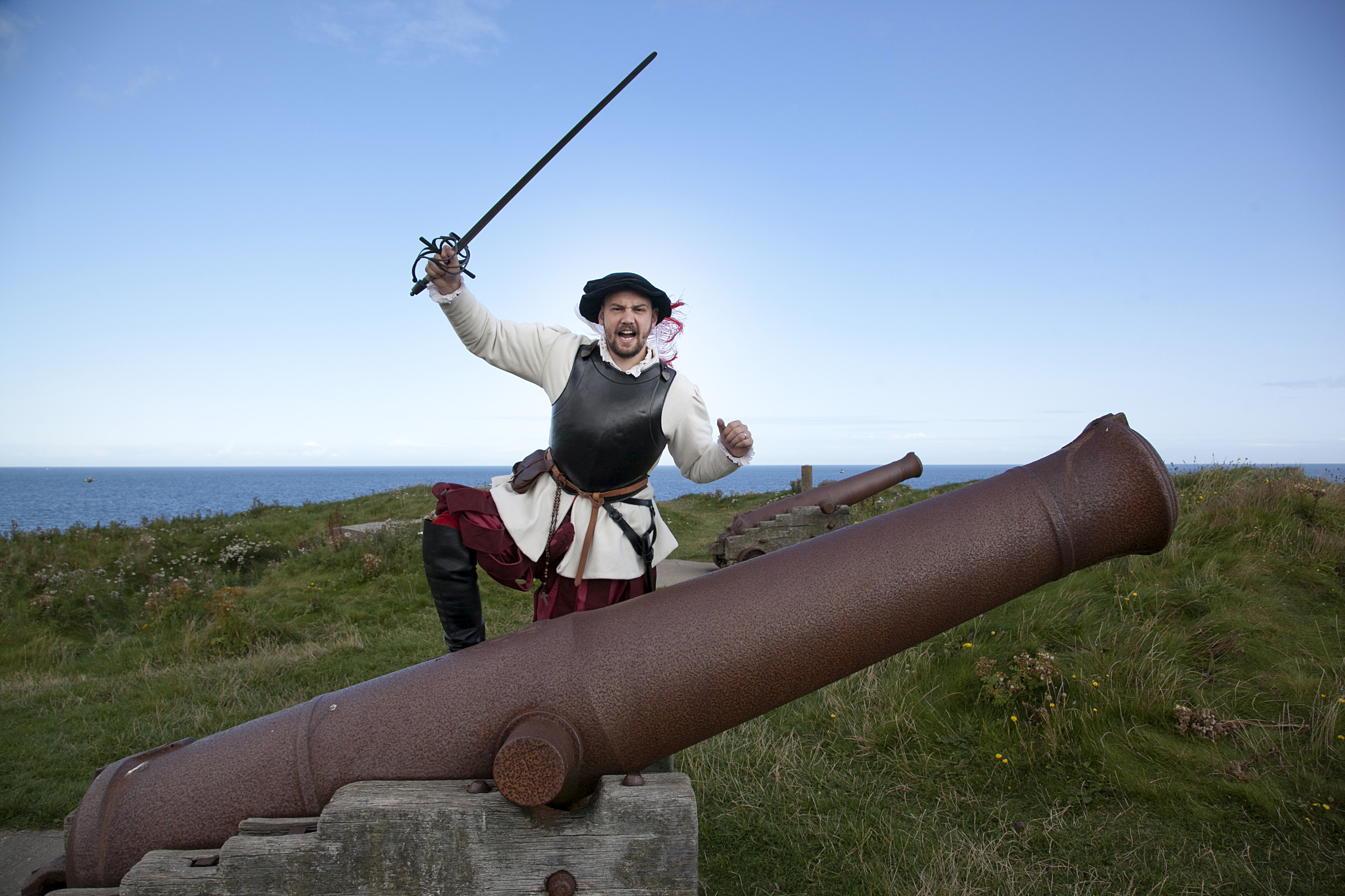 Aaron Johnstone, a re-enactor who is part of a team re-enacting the Battle of Pinkie (Alistair Linford)