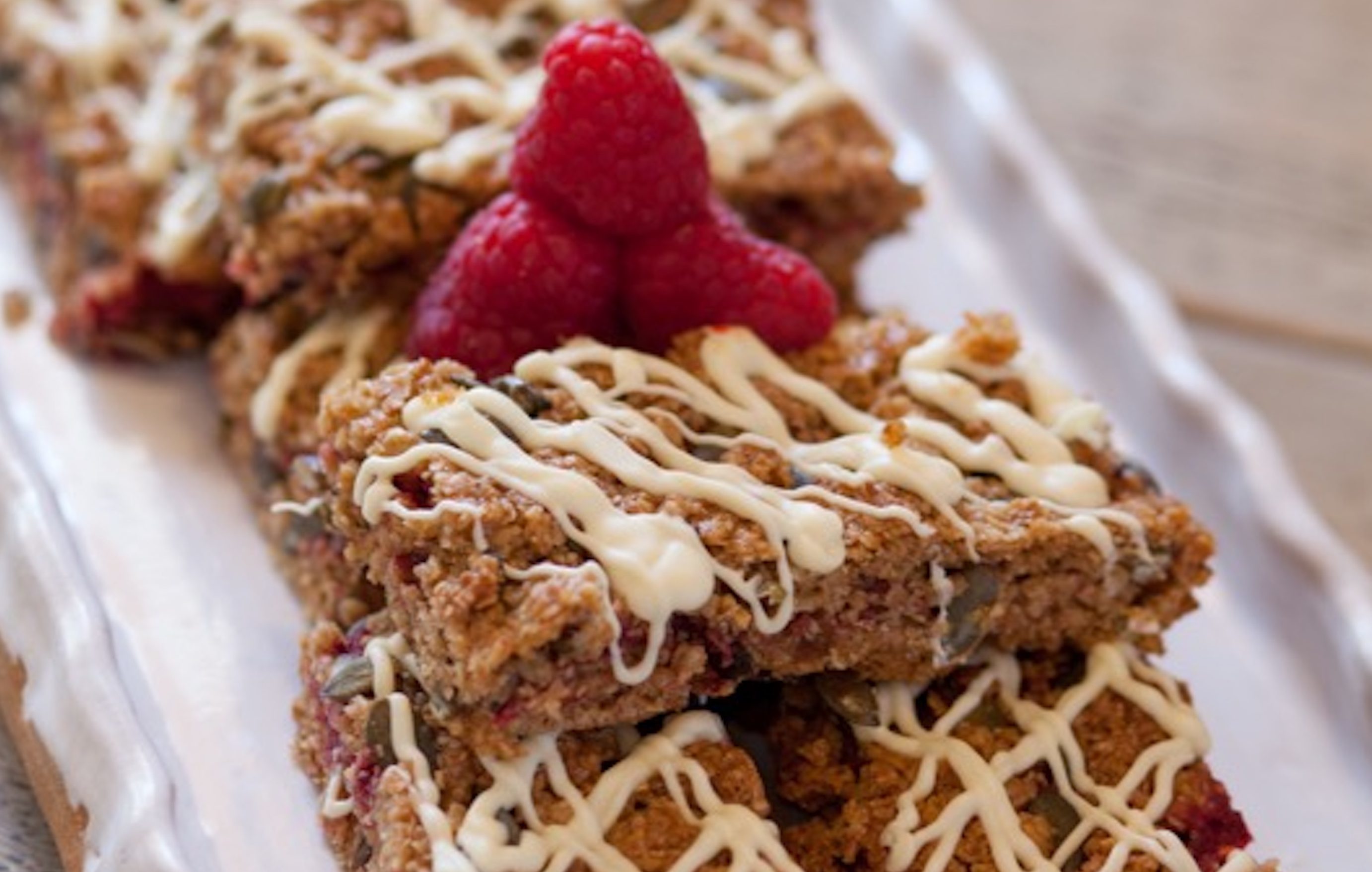 Raspberry and White Chocolate Flapjacks