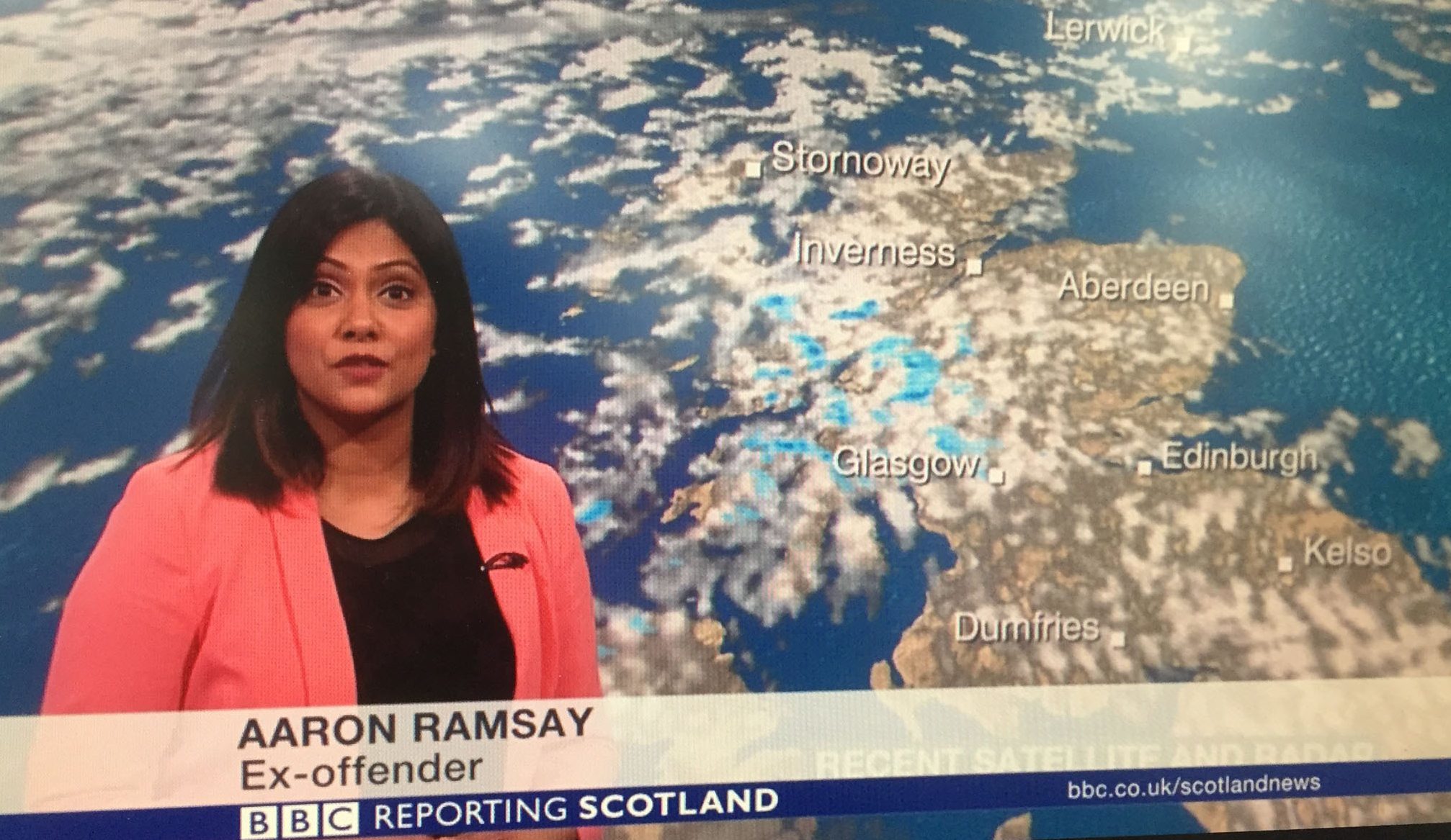 Weather presenter Kawser Quamer was accidentally labelled an "ex-offender" during a live broadcast (BBC Scotland/PA Wire)