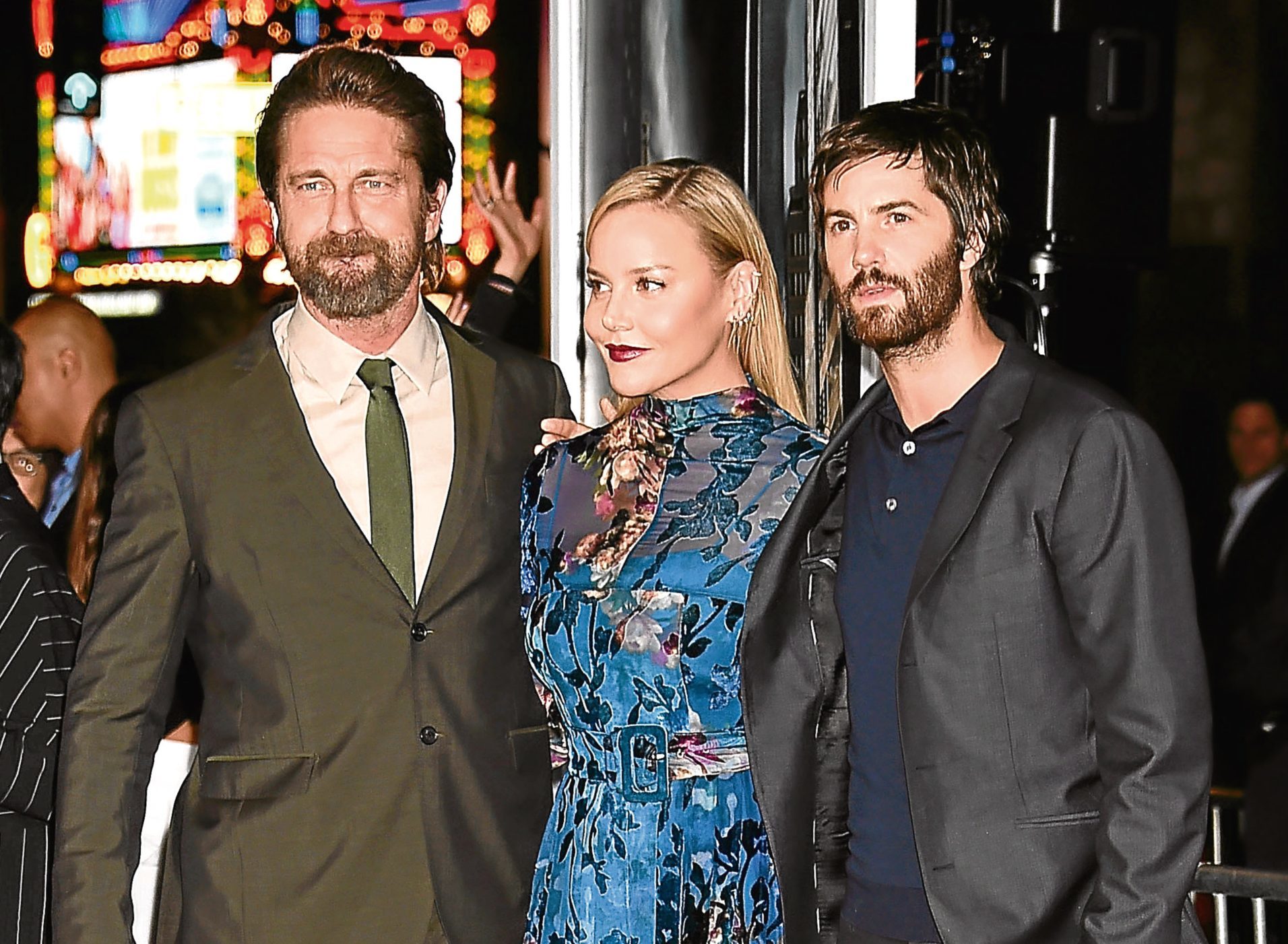 (L-R) Actors Gerard Butler, Abbie Cornish and Jim Sturgess attend the premiere of Warner Bros. Pictures' 'Geostorm' (Jeffrey Mayer/WireImage)