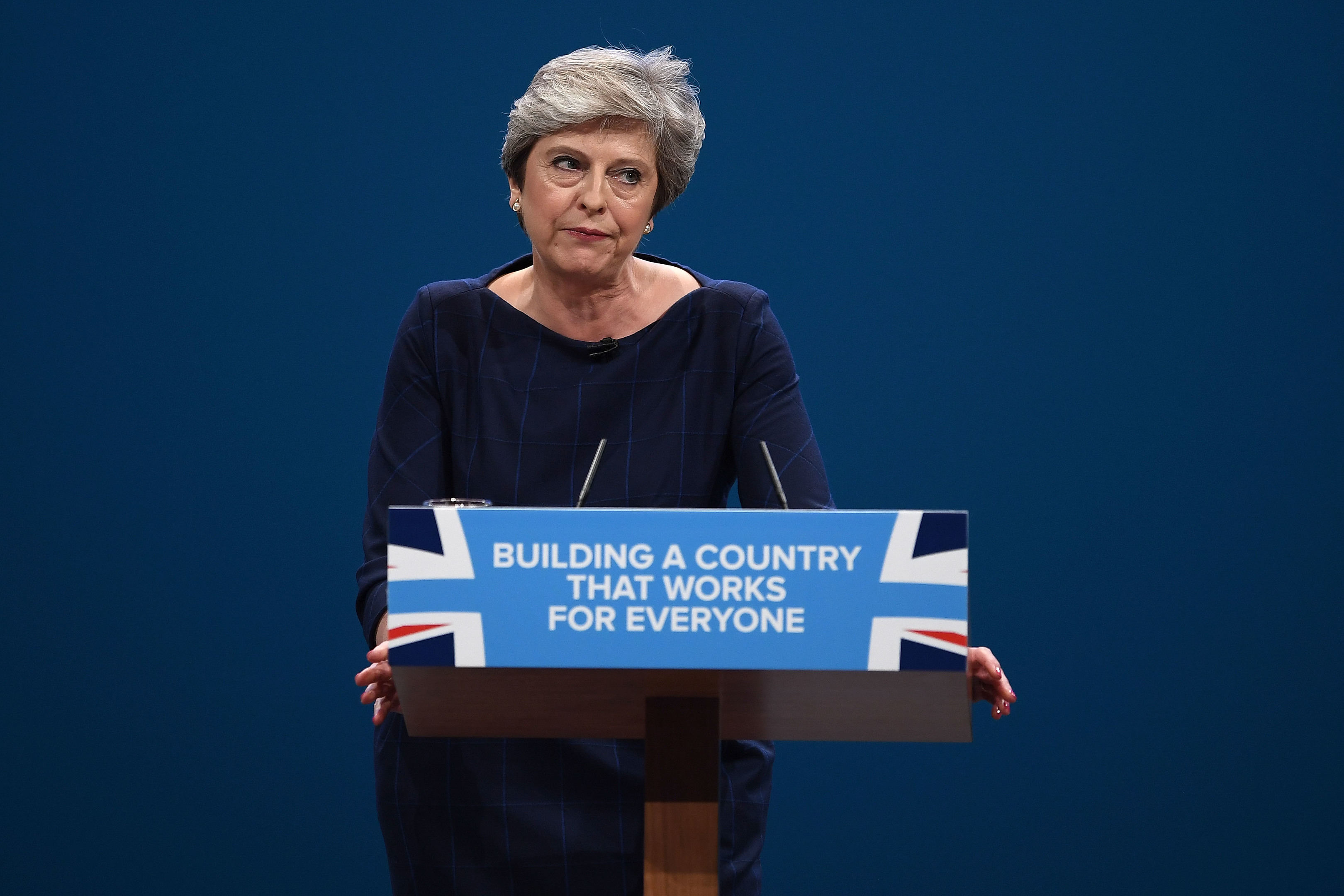 Theresa May delivers her speech to delegates (Carl Court/Getty Images)