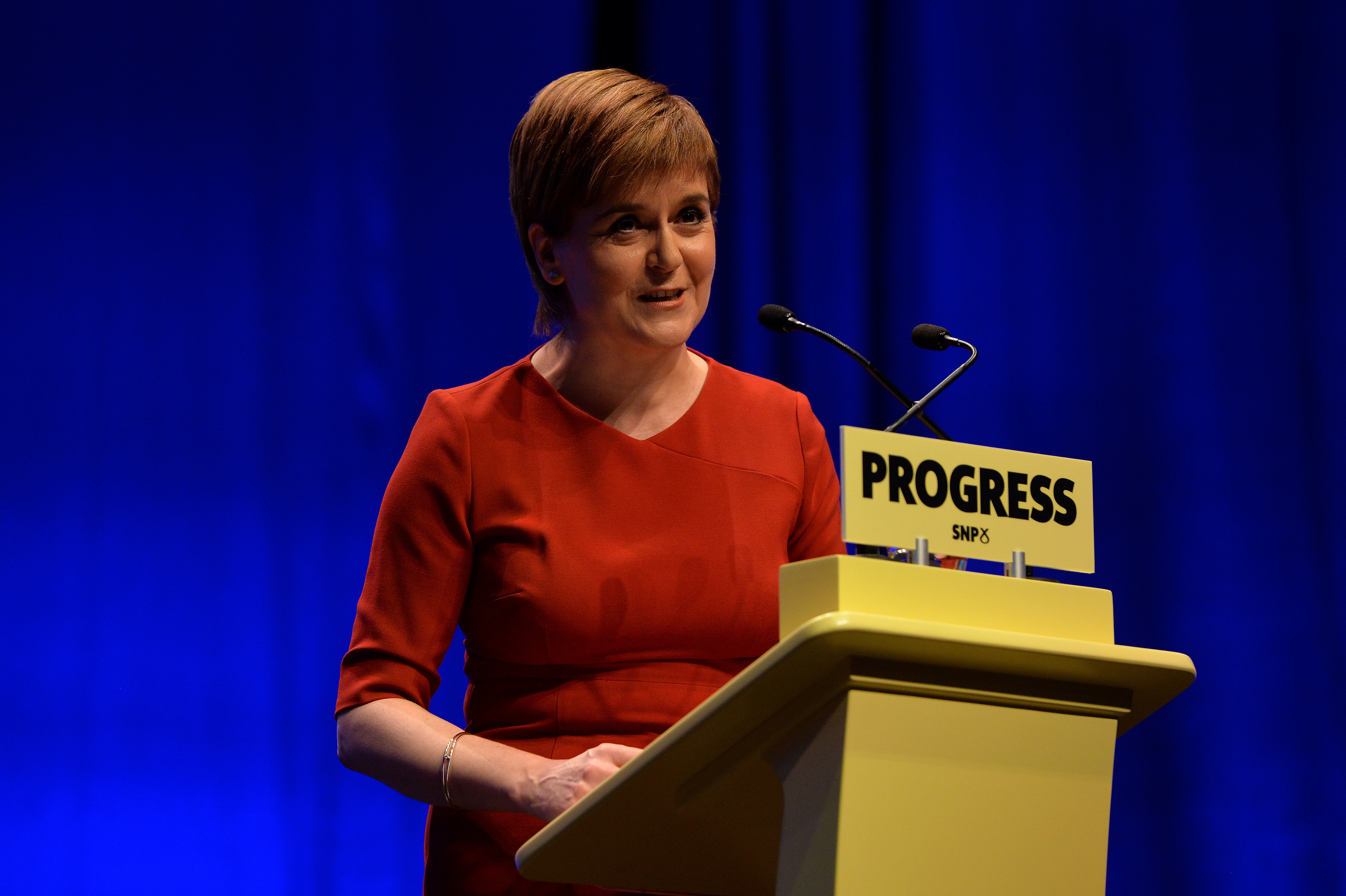 First Minister & SNP Leader Nicola Sturgeon addresses delegates as  (Mark Runnacles/Getty Images)