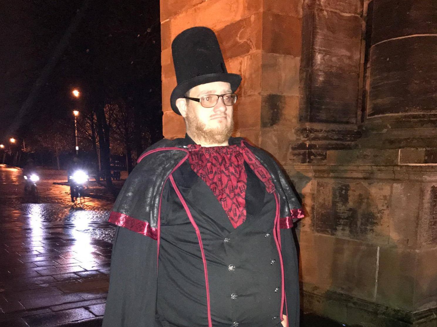 Alex Bulloch runs tours called the Glasgow Ghost Walk using the false name of Alex McGlumphy on social media – a breach of strict rules.
