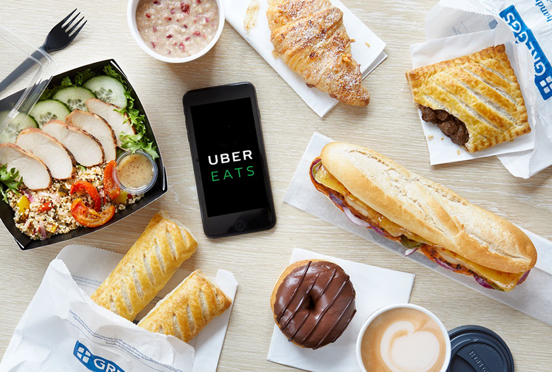 Greggs has teamed up with the firm UberEATS to offer the service through its app, offering delivery up to one mile away from participating shops. (Greggs/PA Wire)