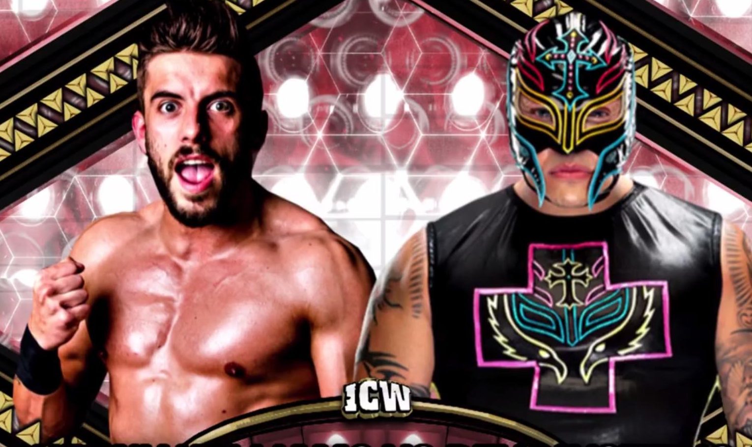 Kenny Williams (left) will take on legenedary WWE star Rey Mysterio at the Glasgow company's Hydro show (ICW)