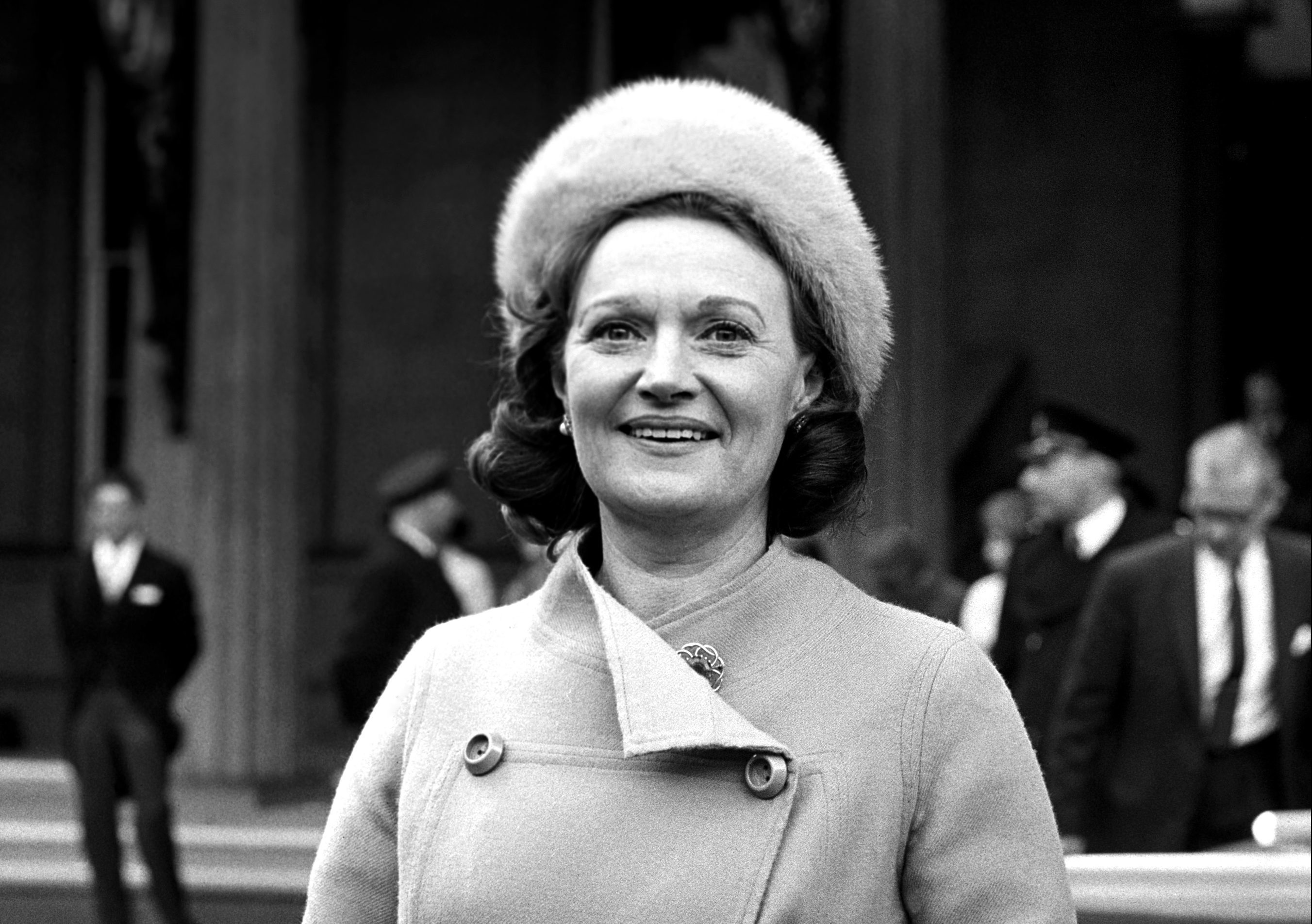 Mrs Muriel Spark after she had received the OBE from the Queen (PA)