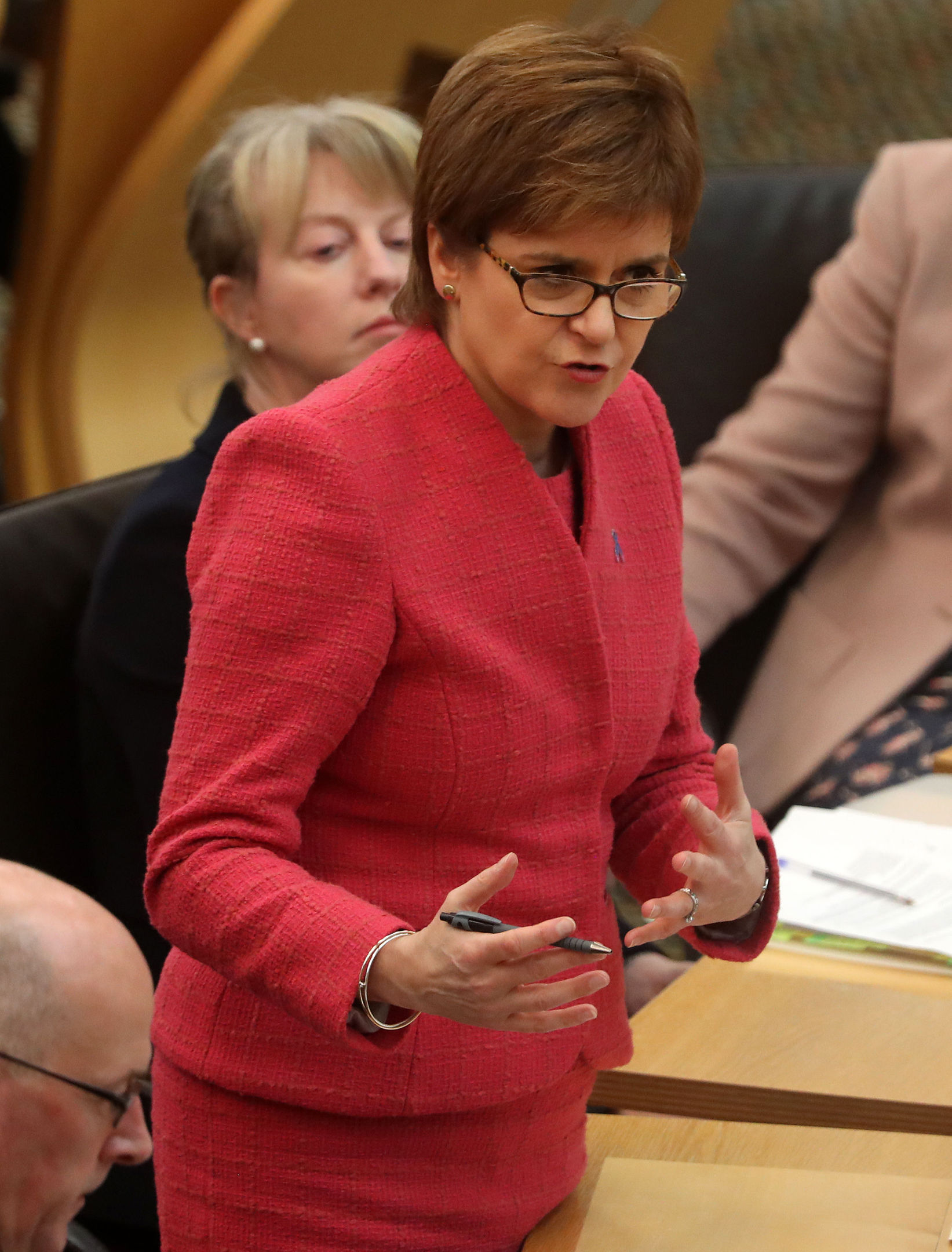 First Minister Nicola Sturgeon in the debating chamber during FMQs (Andrew Milligan/PA Wire)