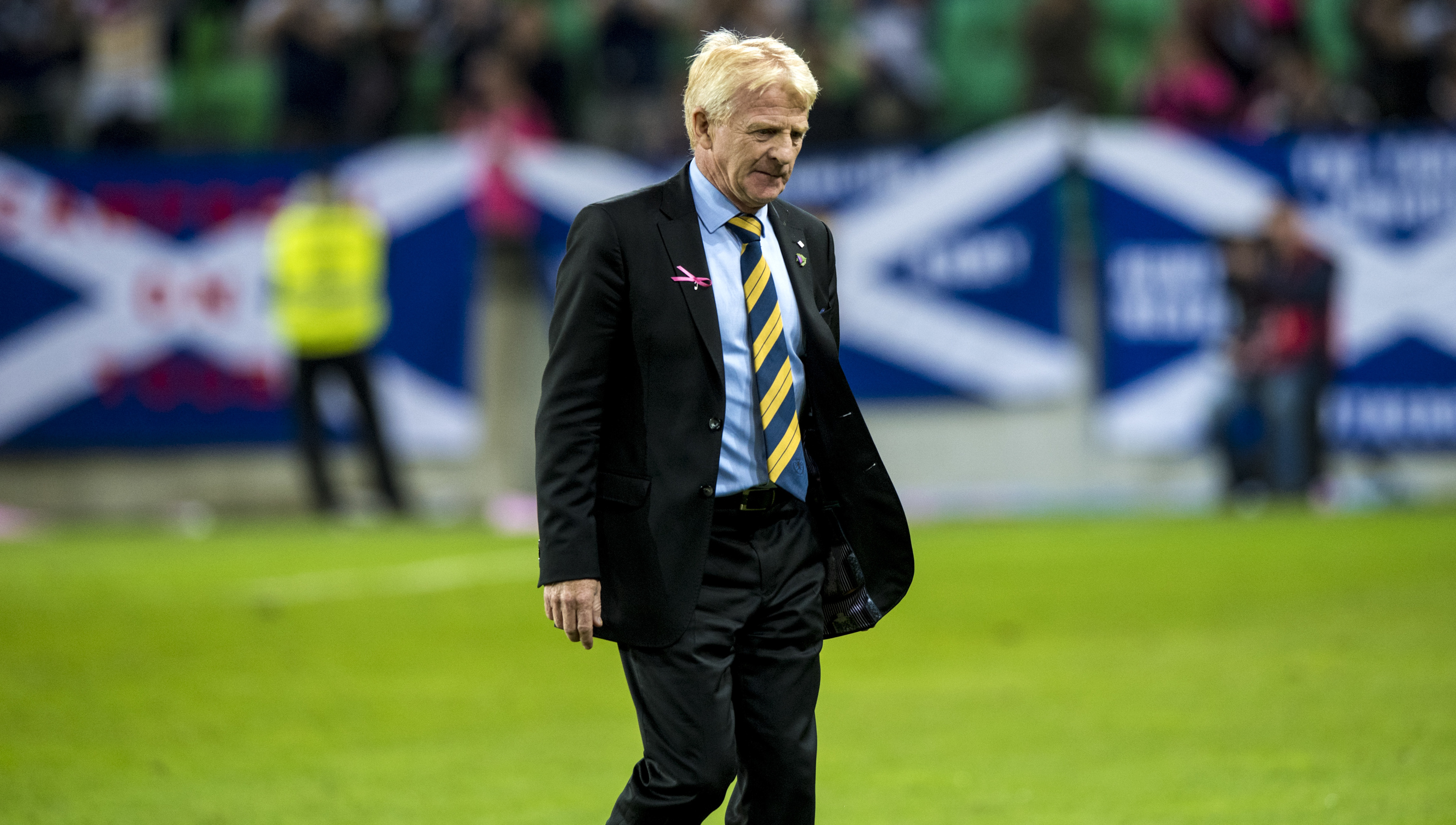 Scotland manager Gordon Strachan at full-time in Slovenia (SNS Group)