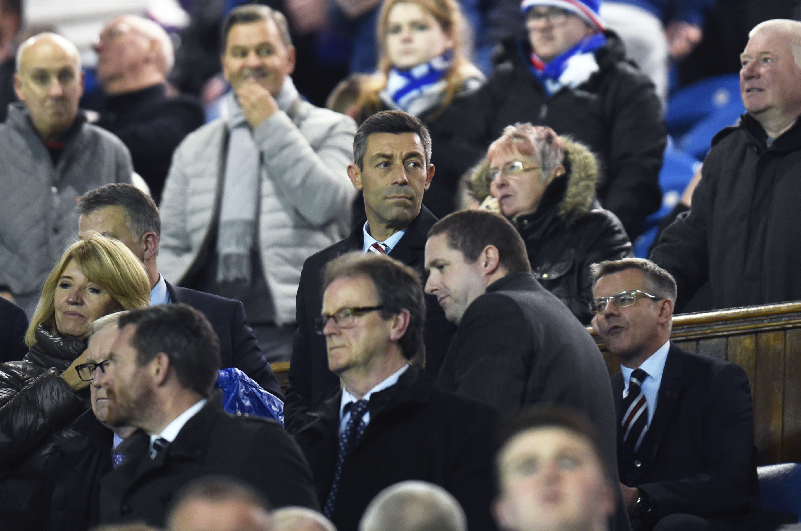 Rangers manager Pedro Caixinha in the stands (SNS Group / Rob Casey)