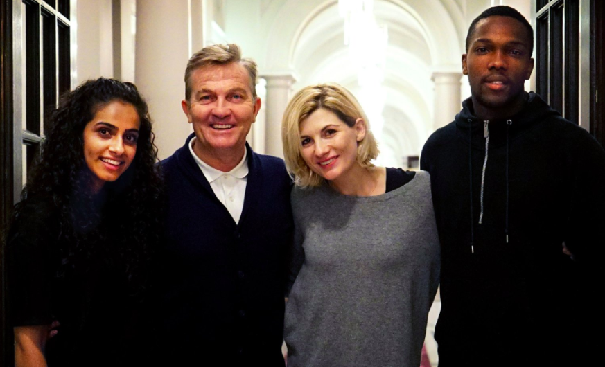 The new cast of Doctor Who (L-R) Mandip Gill, Bradley Walsh, Jodie Whittaker and Tosin Cole (BBC)
