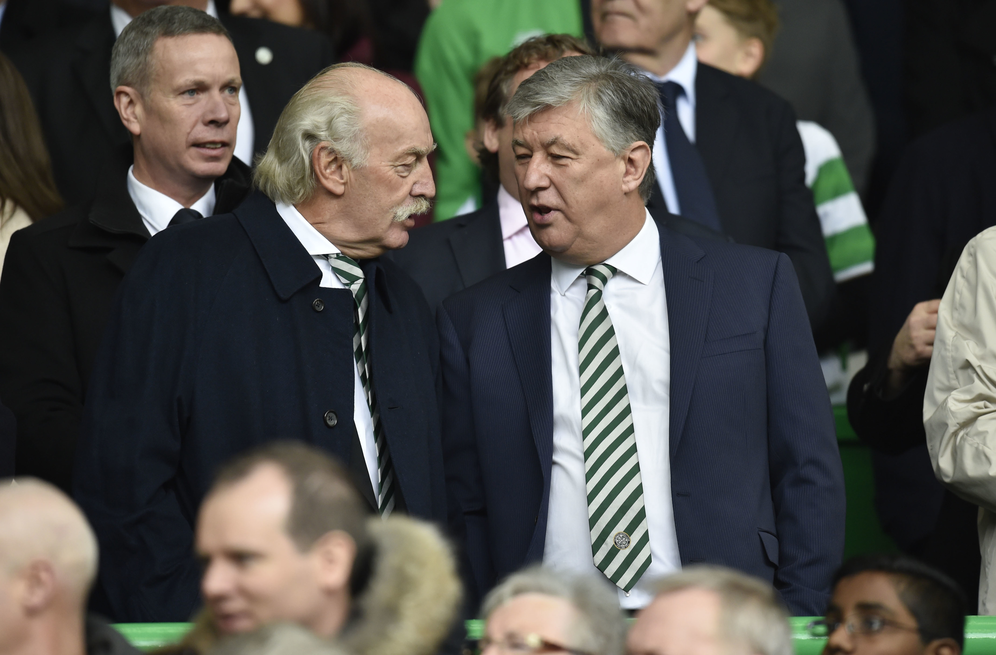 Celtic owner Dermot Desmond (left) with Chief Executive Peter Lawwell (PA)