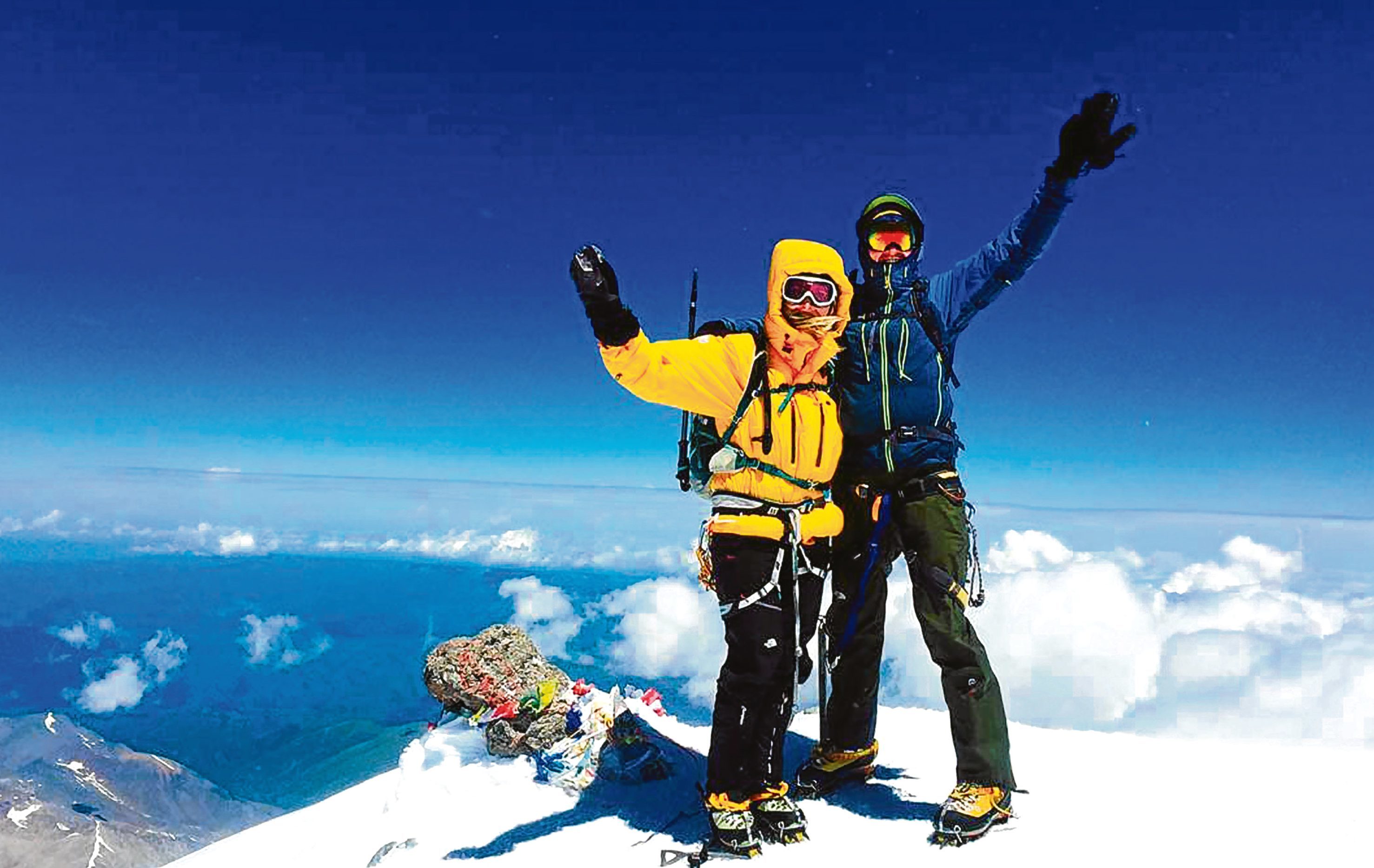 Mt Elbrus, June 2015: Liz and Peter on the summit
