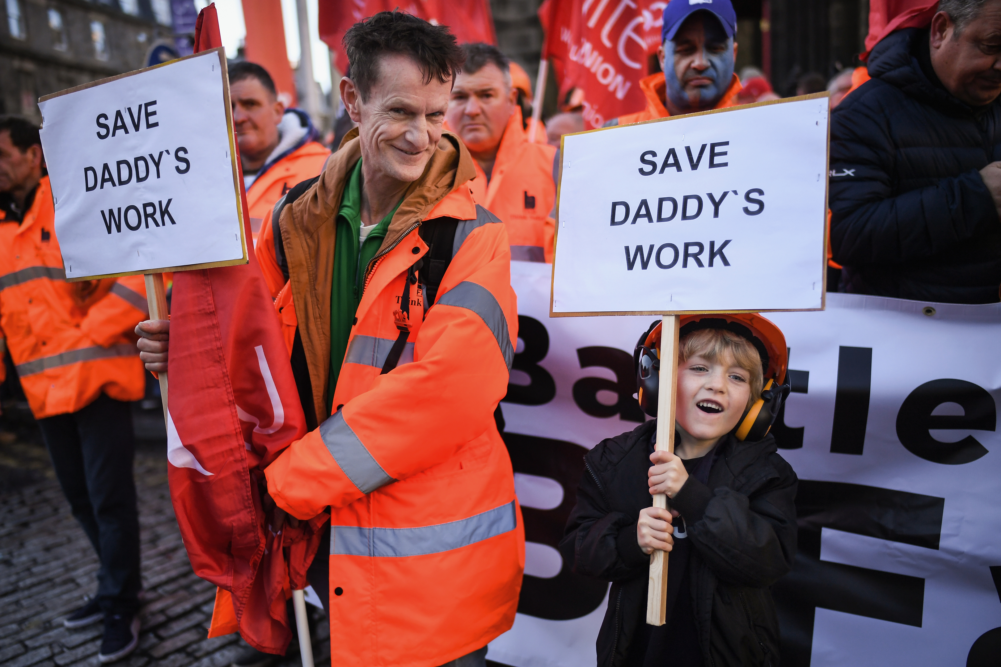 Workers from engineering firm BiFab hold a demonstration in Edinburgh (Jeff J Mitchell/Getty Images)