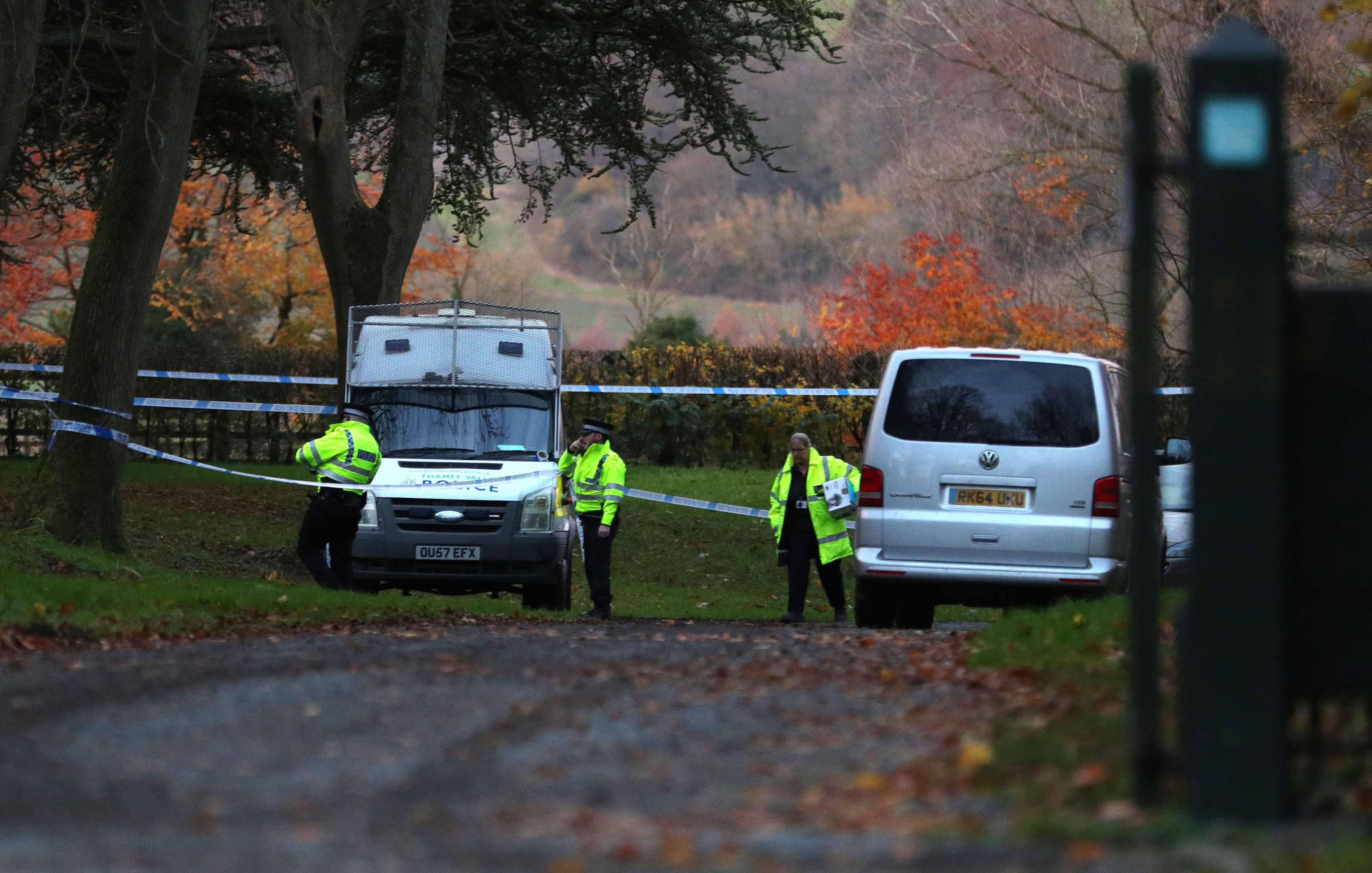 Police at the scene near Waddesdon, in Buckinghamshire (Aaron Chown/PA Wire)