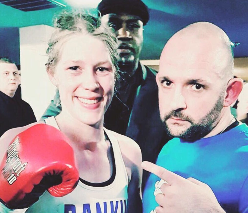 Hannah Rankin a musician who is also a professional boxer. seen here with trainer Noel Callan