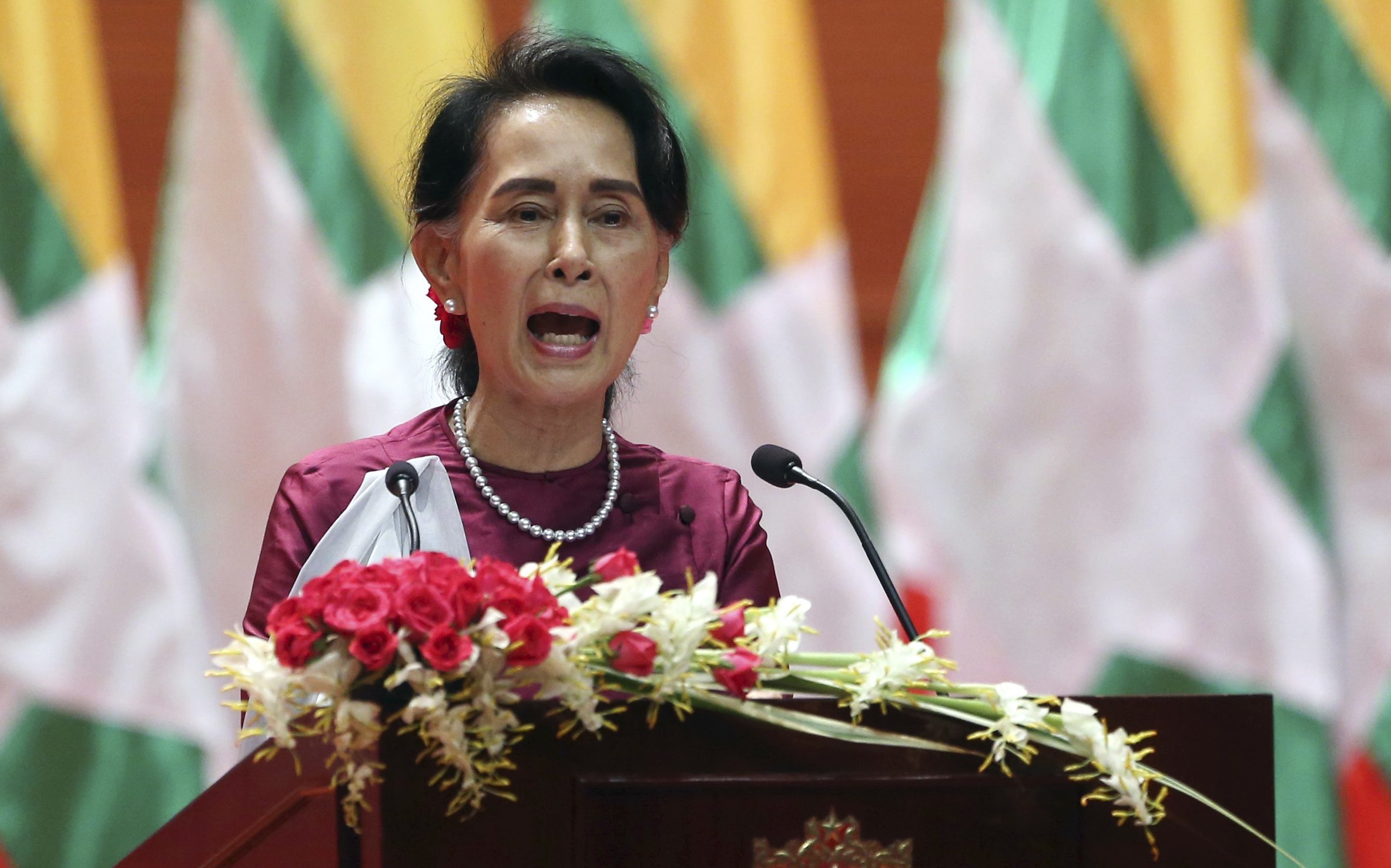 Myanmar's State Counsellor Aung San Suu Kyi (AP Photo/Aung Shine Oo)