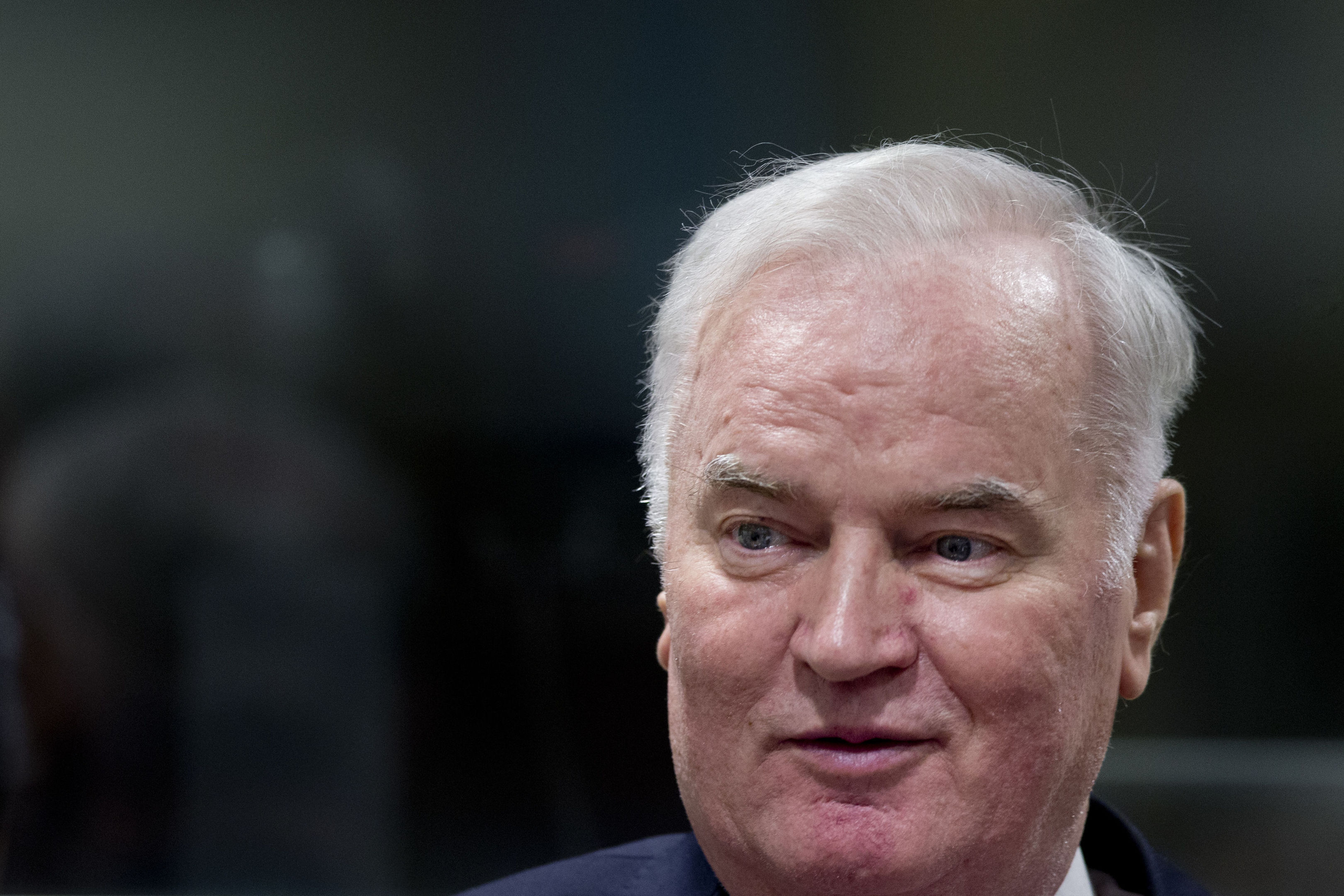 Bosnian Serb military chief Ratko Mladic at the Yugoslav War Crimes Tribunal in The Hague (AP Photo/Peter Dejong, Pool)