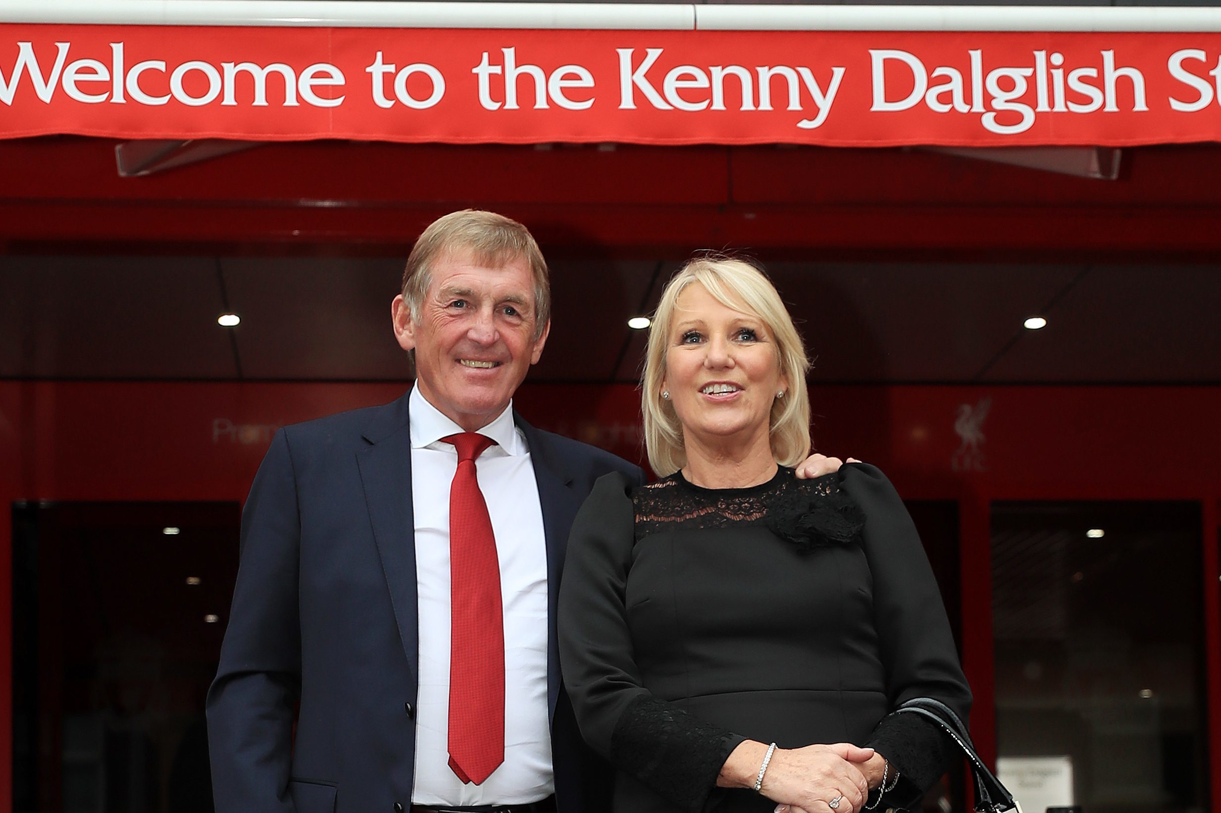 Kenny Dalglish with wife Marina during the Kenny Dalglish Stand opening event at Anfield (PA Wire)