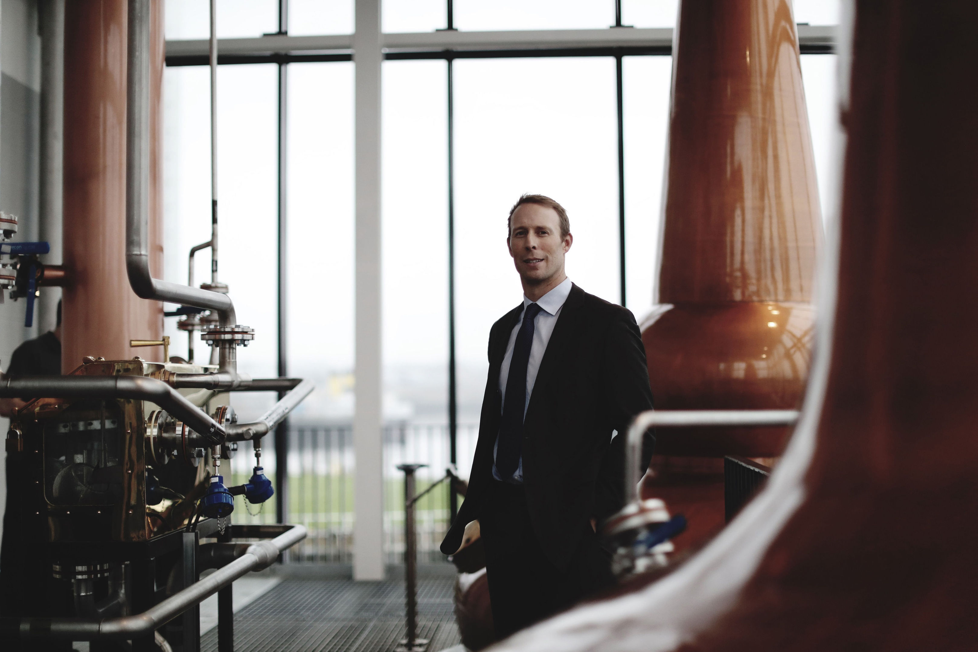 Commercial director Andrew Morrison, as the new distillery officially opens its doors to the public at the banks of the River Clyde. (Clydeside Distillery/PA Wire)