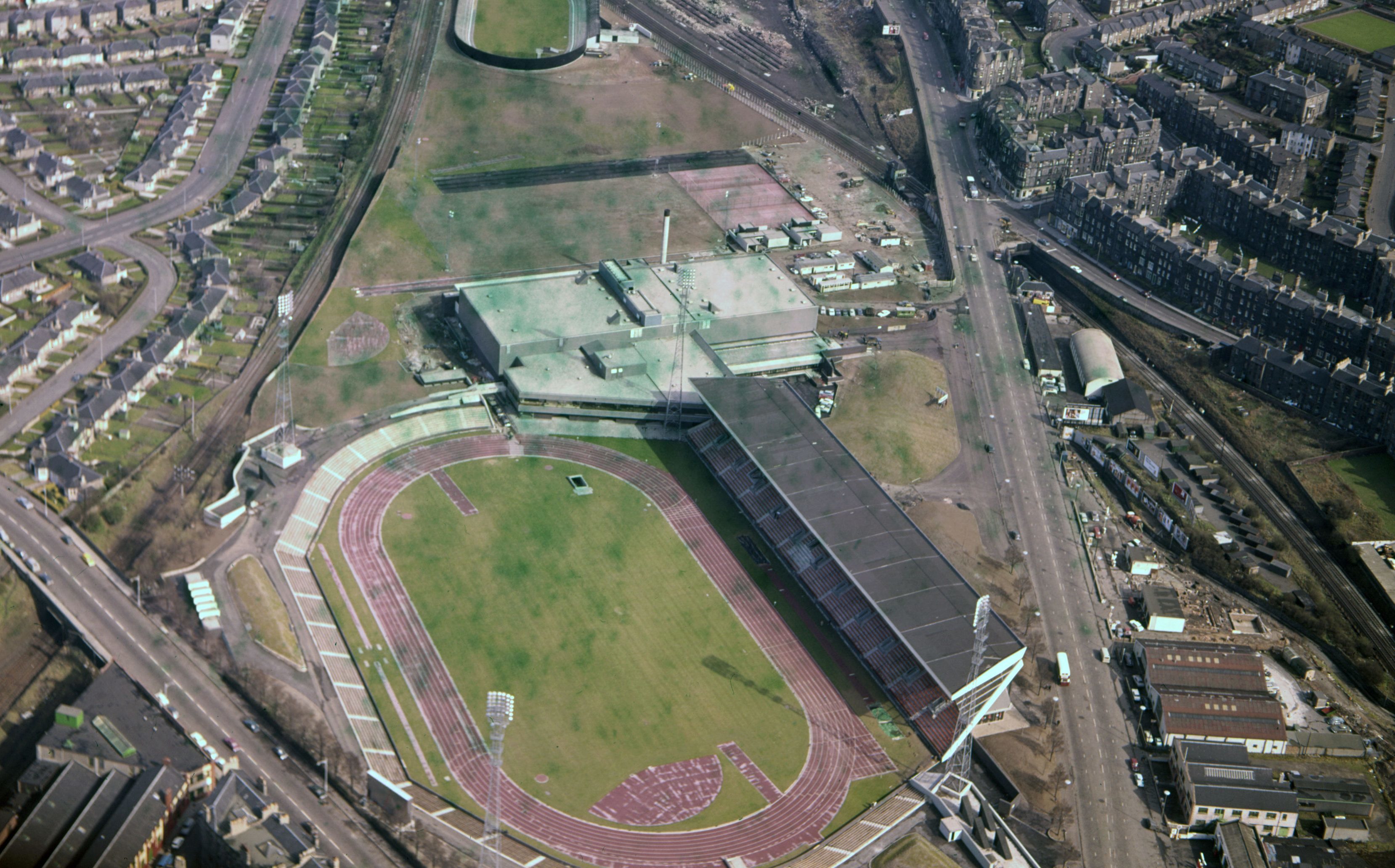 File photo dated 01/04/1970 of the then newly-built Meadowbank Stadium (bottom) and cycle track (top) in Edinburgh. (PA Wire)