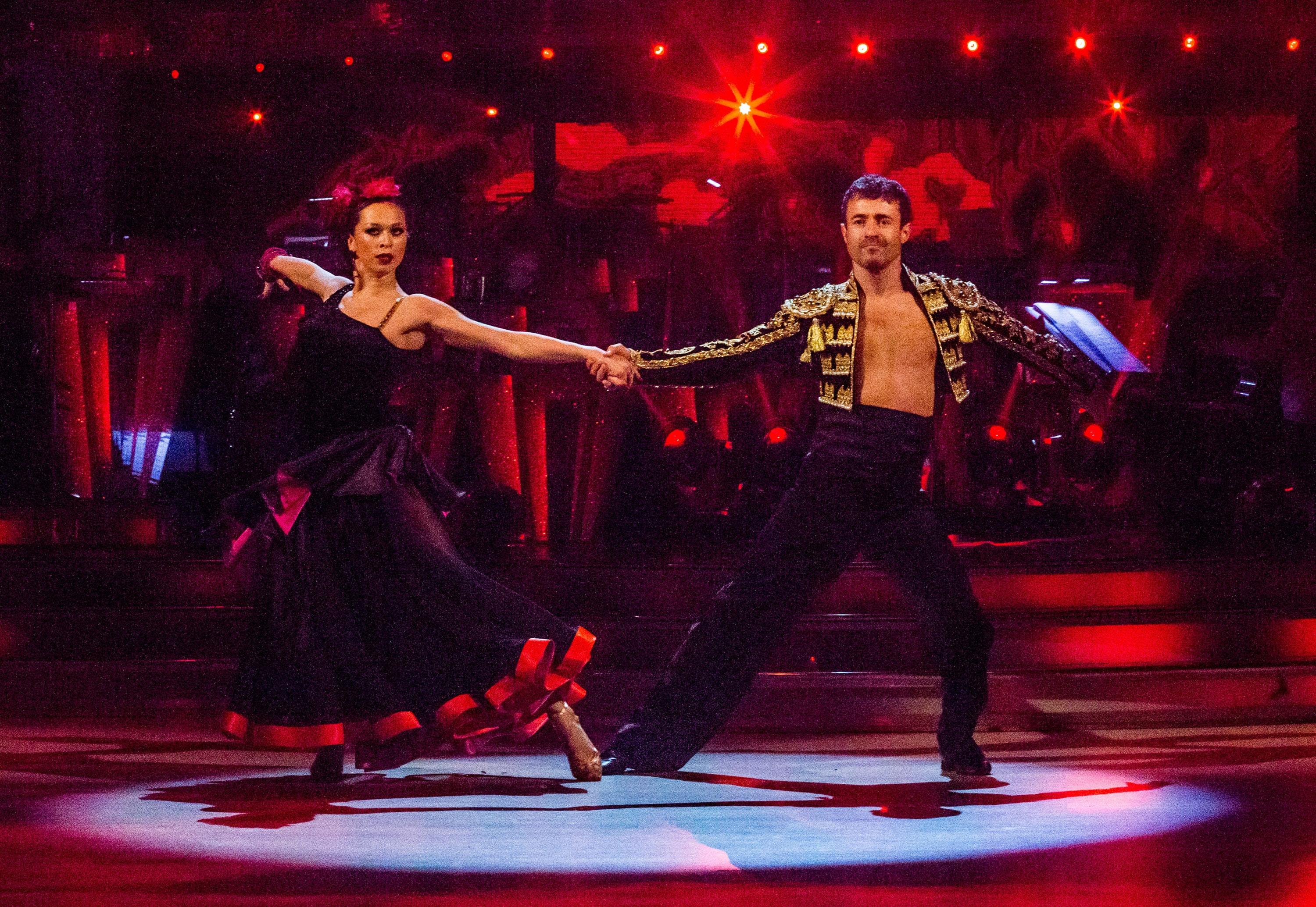 Joe McFadden and Katya Jones will perform a salsa for Strictly Come Dancing's Blackpool Week (Guy Levy/BBC)
