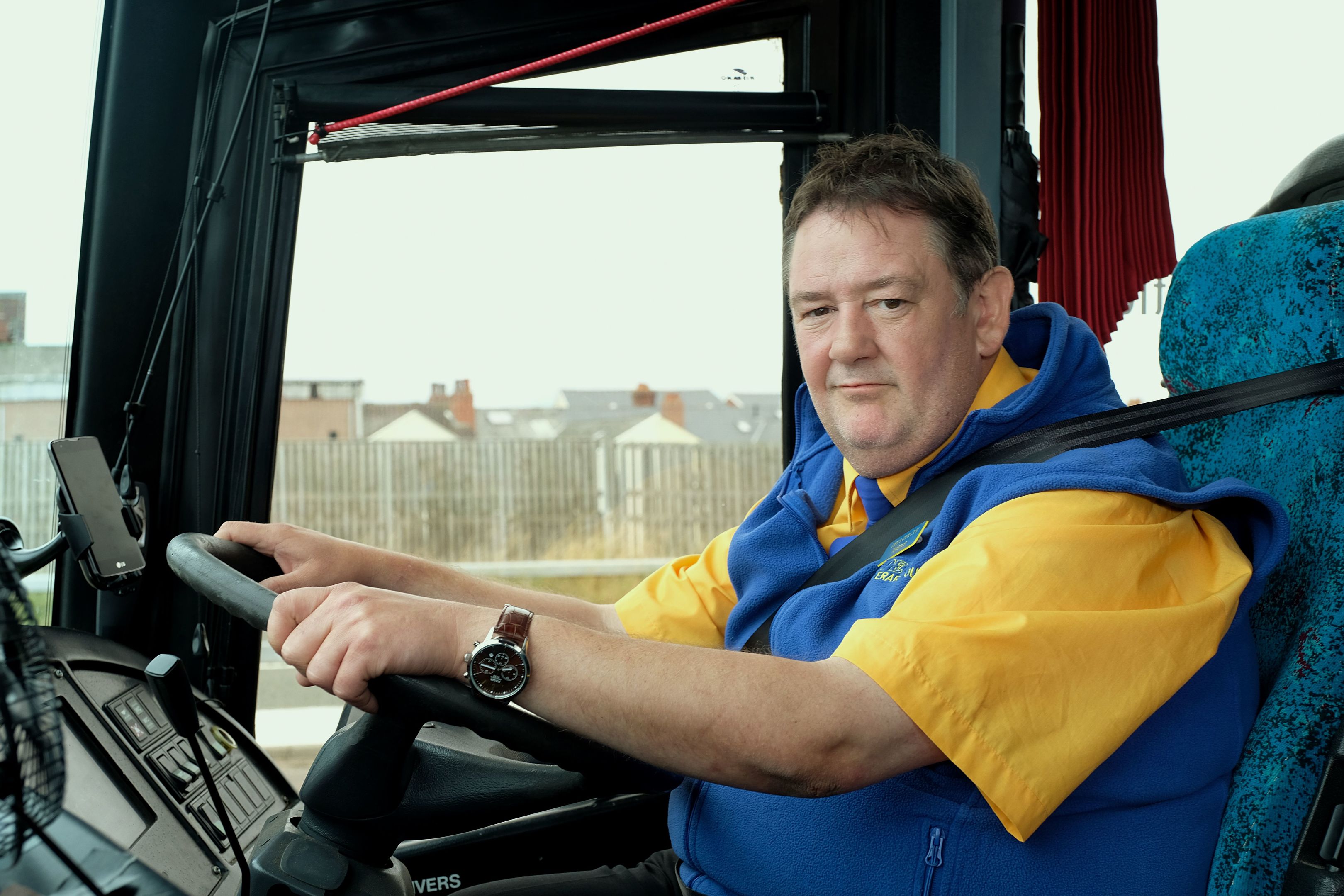 Johnny Vegas as driver Terry in Murder On The Blackpool Express (Ollie Upton / UKTV)