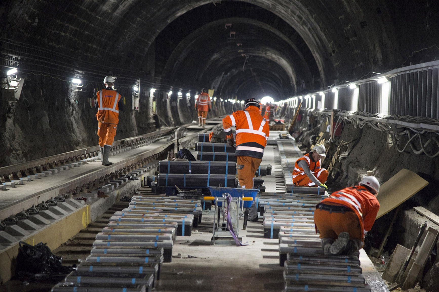 Engineering works at the Queen Street station tunnel.
