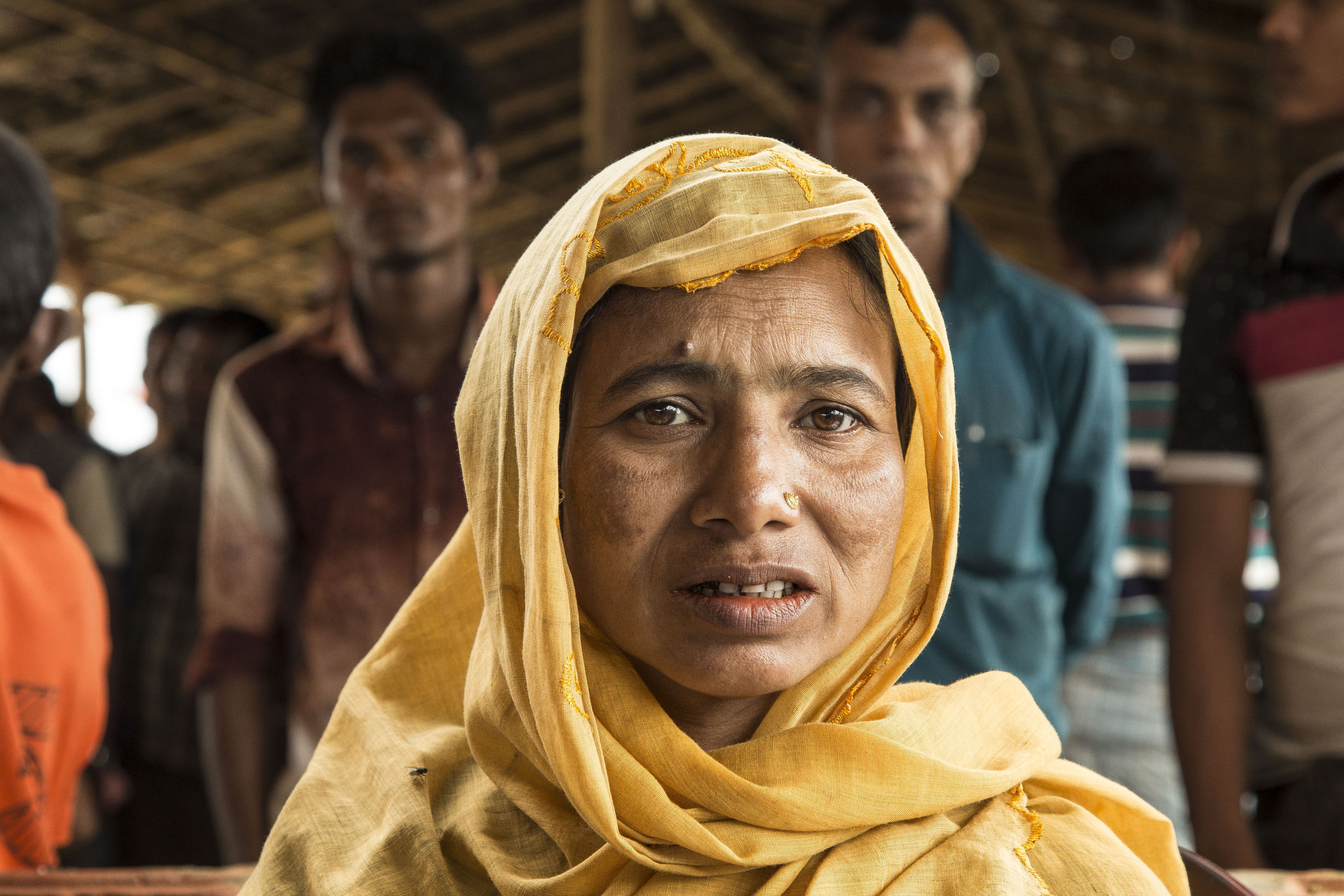 Fatema, 35, a Rohingya refugee from Burma who fled to the Kutupalong refugee camp in Bangladesh after her family escaped when the military started firing at people in her village.(Anna Dubuis/DFID/PA Wire)