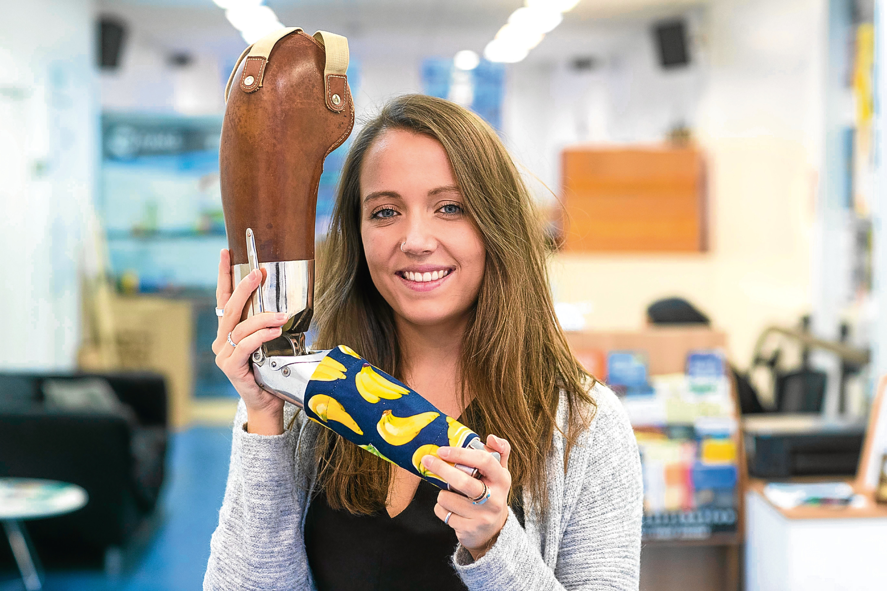 Eilidh Earle-Mitchell, a designer who has made covers for prosthetic limbs. (Derek Ironside / Newsline Media)