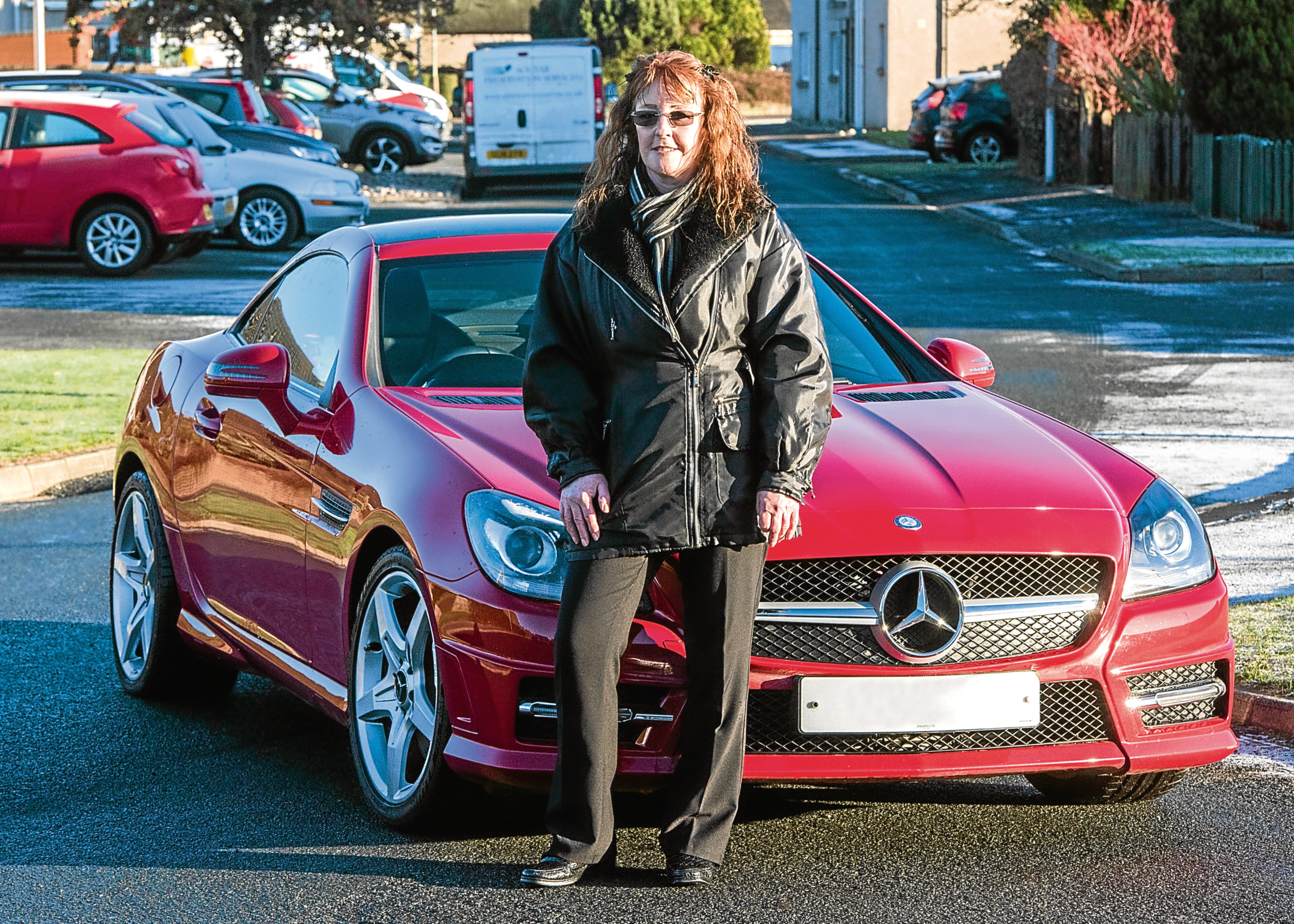 Jackie Silburn from Carnoustie with her Mercedes Benz Slk after respray. (Alan Richardson)