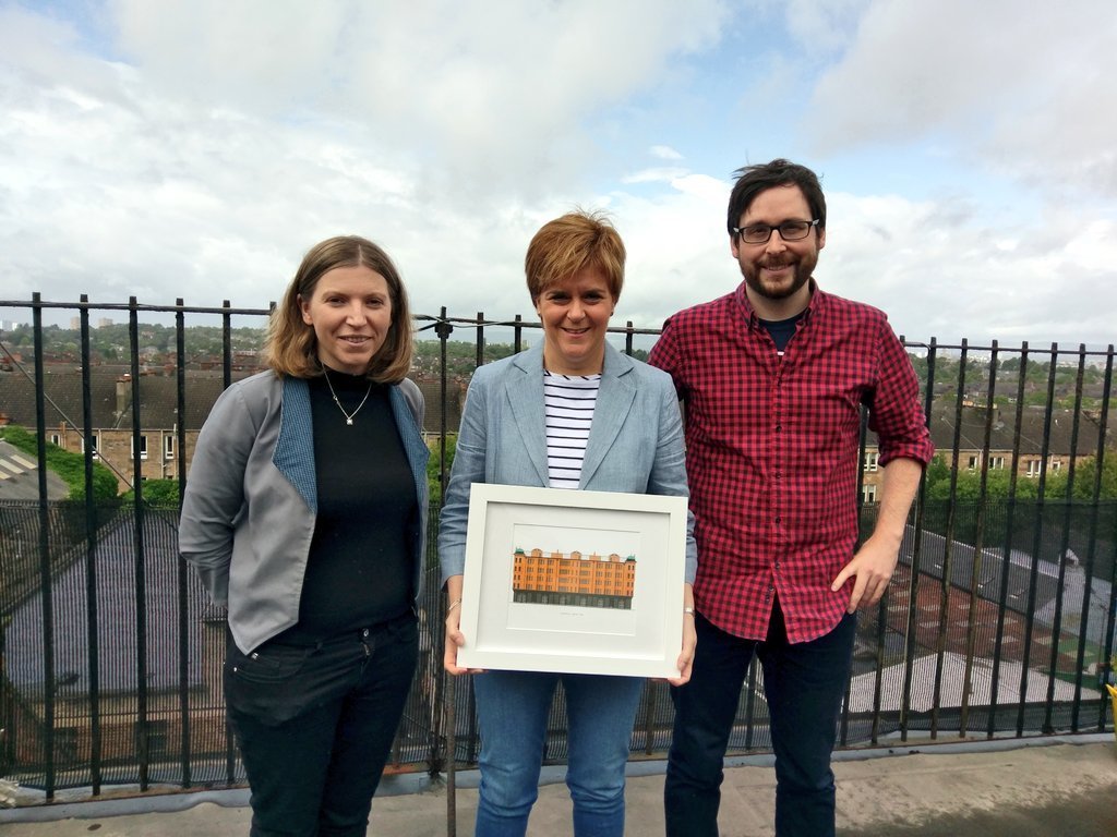 First Minister Nicola Sturgeon with Allistair Burt and Ann Nisbet (Camphill Gate Residents Association /PA Wire)