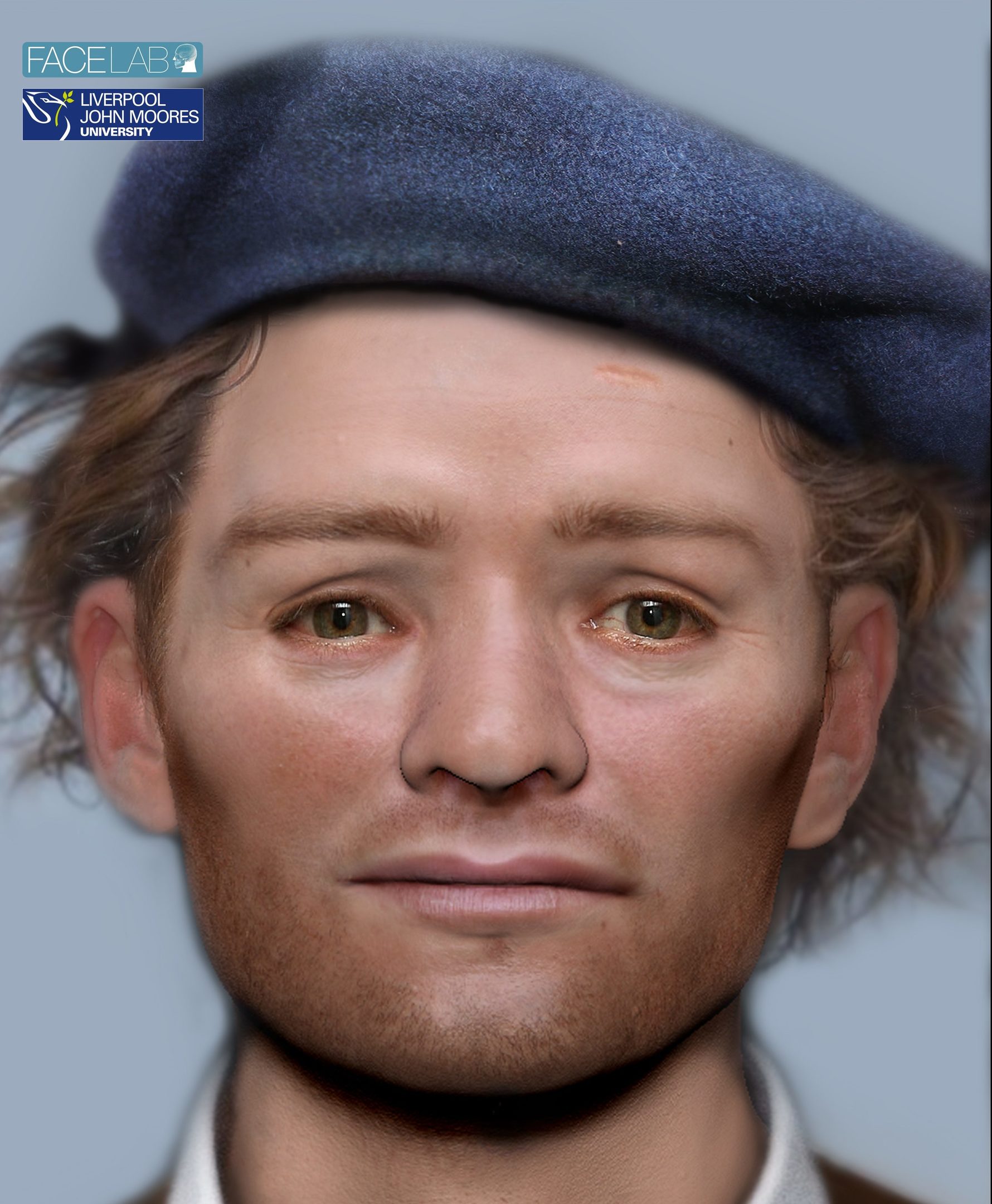 The face of a 17th century Scottish soldier, reconstructed from his skull using sophisticated technology (Face Lab LJMU/PA)