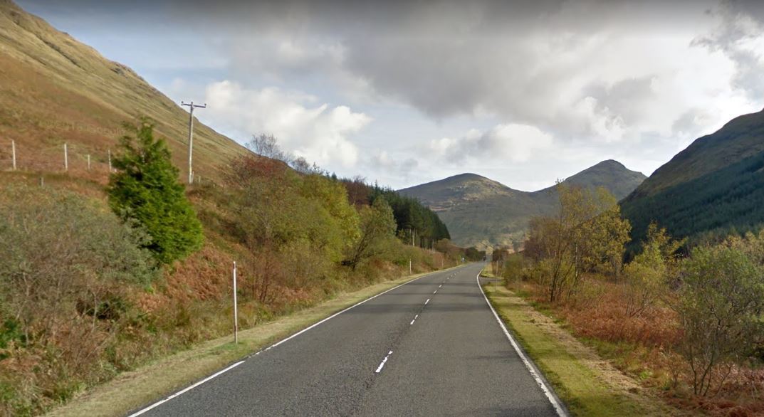 Stretch of the A83 close to where the driver was caught (Google Maps)