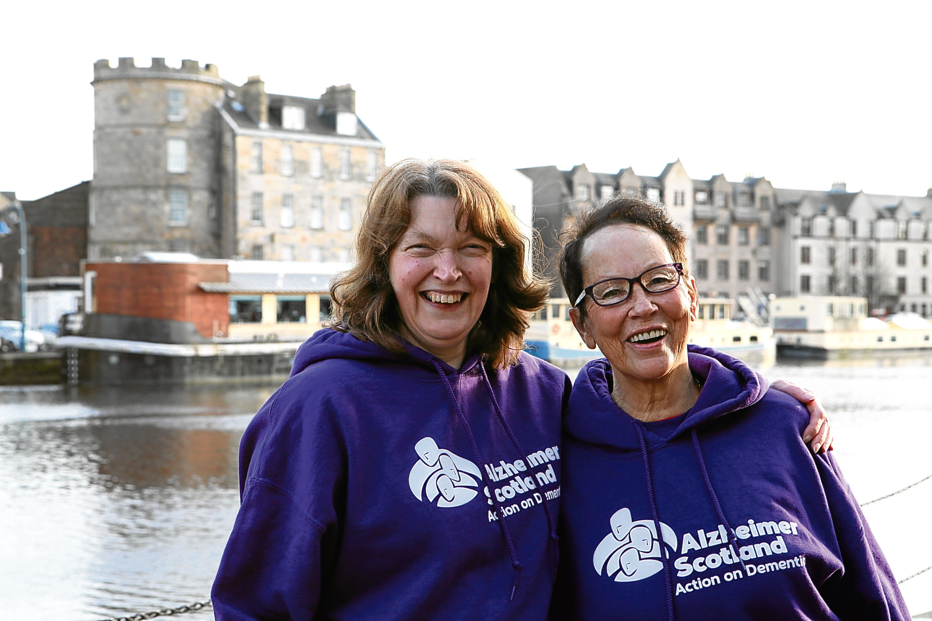 Ann Yourston (left) and her friend Ann Robertson who are walking the great wall of china for Alzheimer Scotland and in memory of Ann Yourston's parents, Nan and Les Hillam