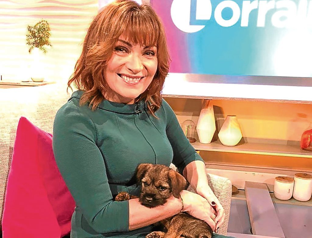 Lorraine Kelly with her new puppy, Angus